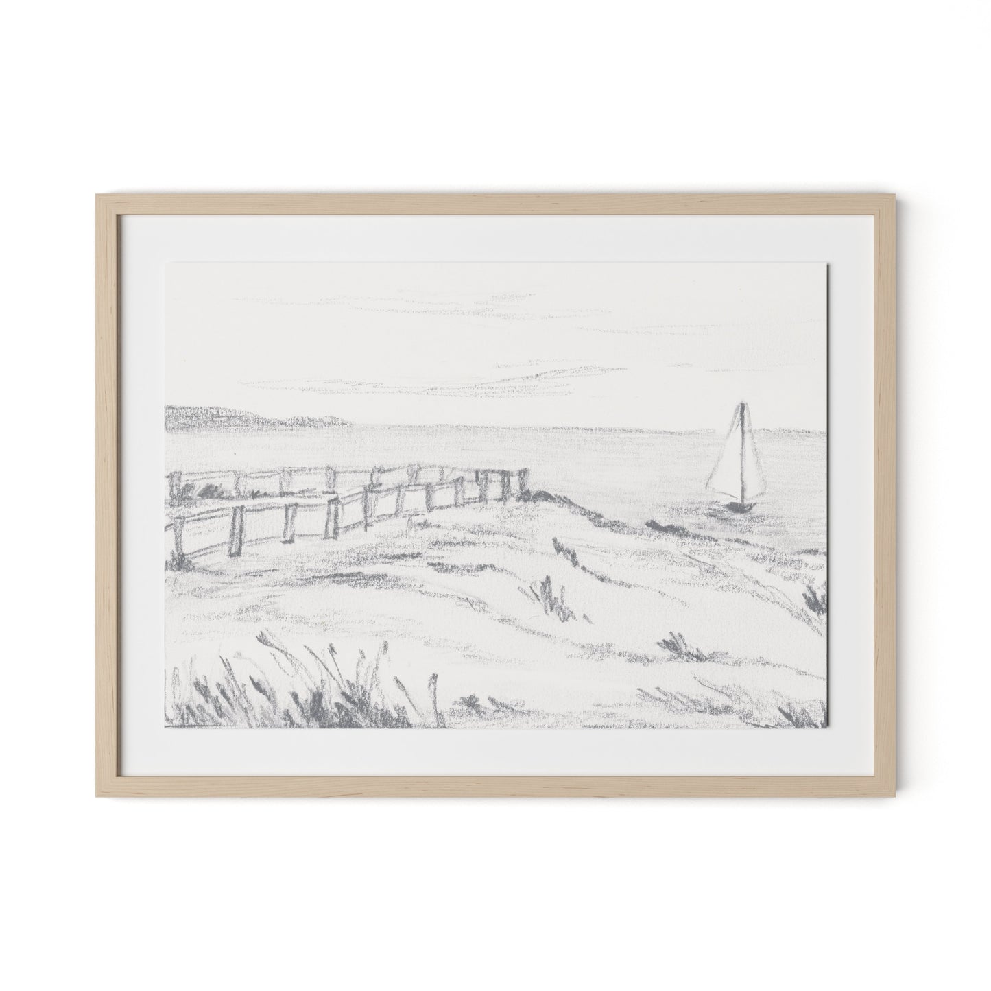 Setting Sail I Framed Paper / 32 x 24 in / Natural Maple