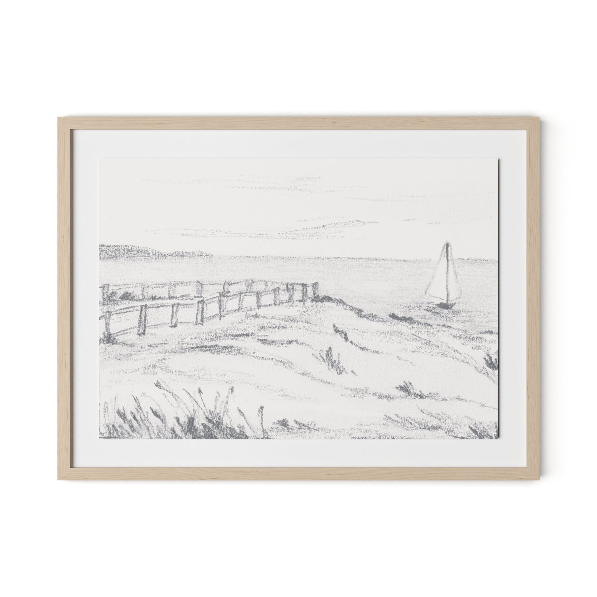 Setting Sail I Framed Paper / 32 x 24 in / Natural Maple