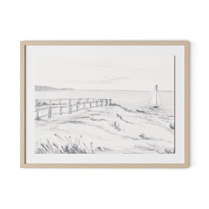 Setting Sail I Framed Paper / 32 x 24 in / Natural Maple