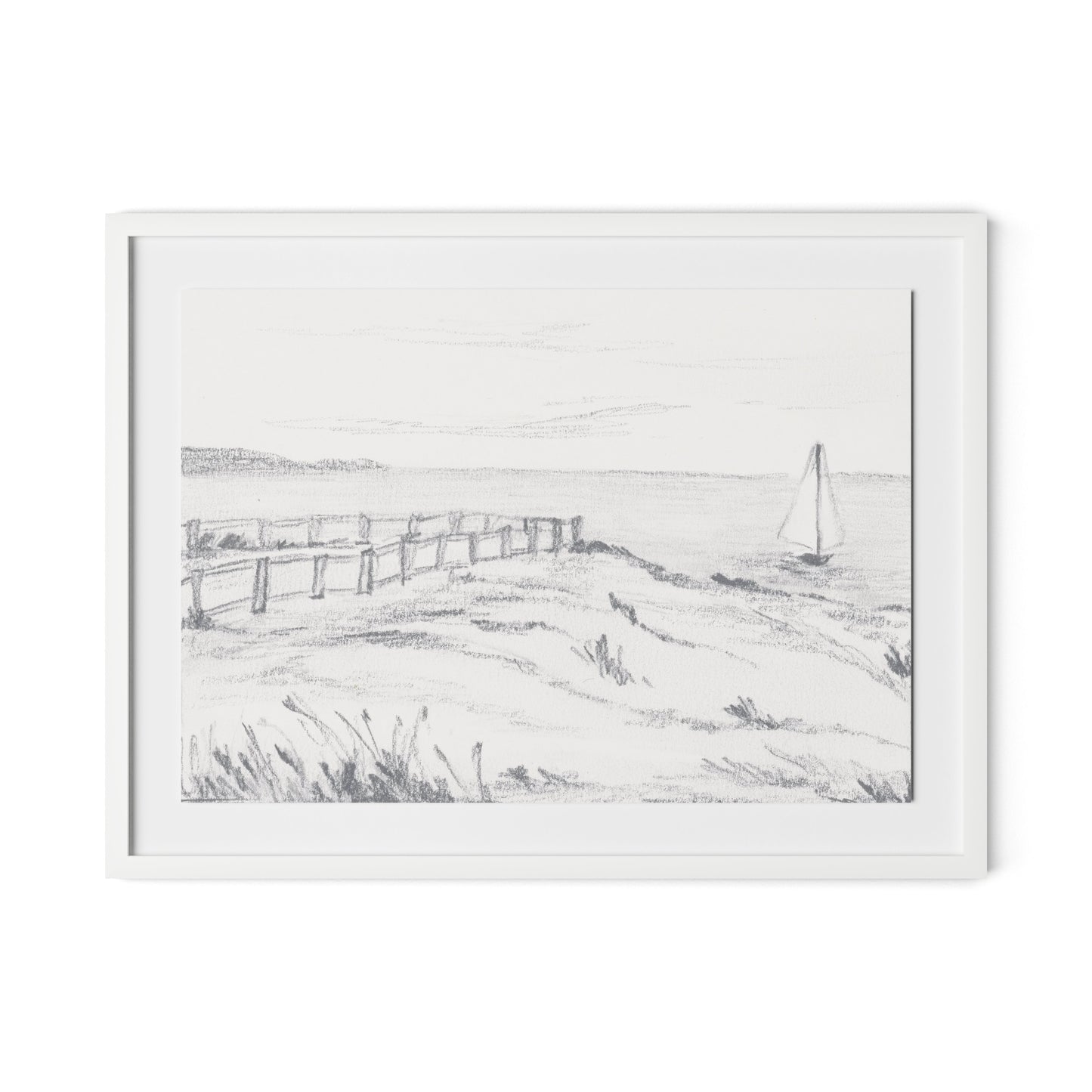 Setting Sail I Framed Paper / 32 x 24 in / White