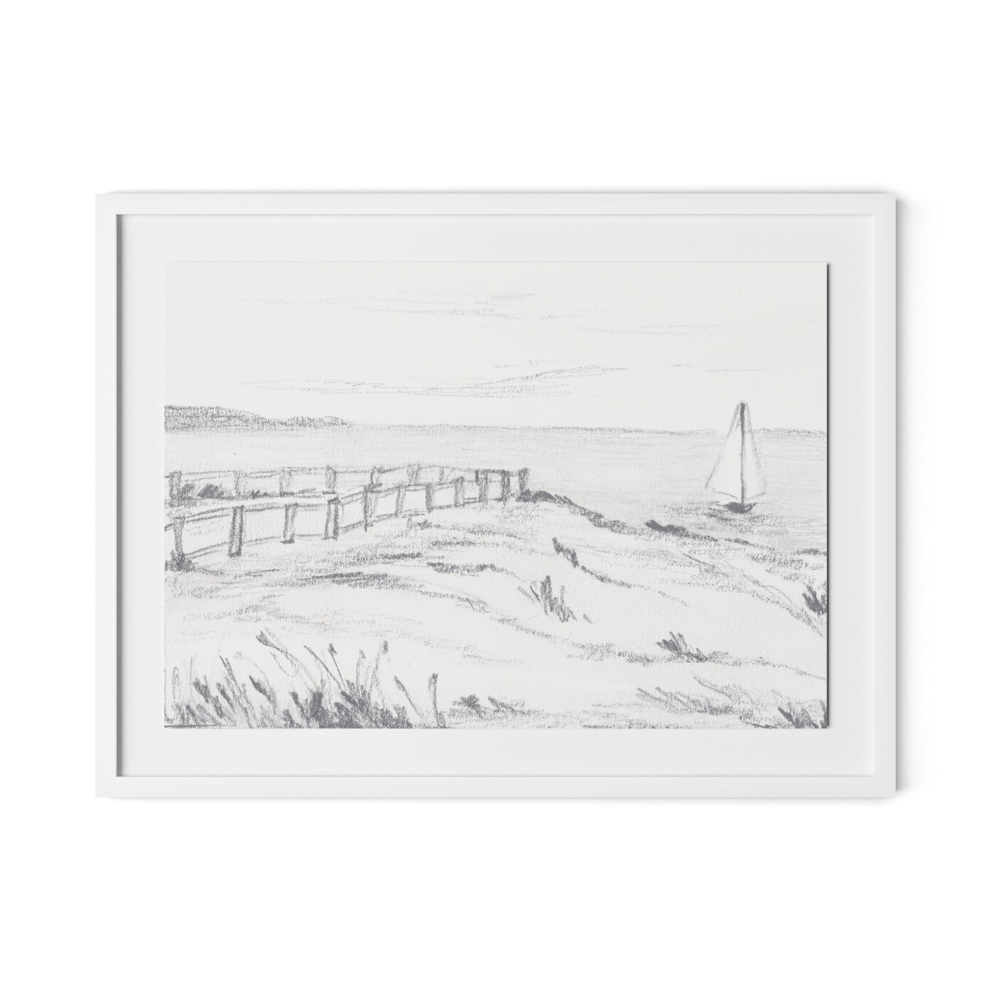 Setting Sail I Framed Paper / 32 x 24 in / White