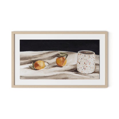 Terrazzo Vase Framed Paper / 32 x 18.5 in / Natural Maple