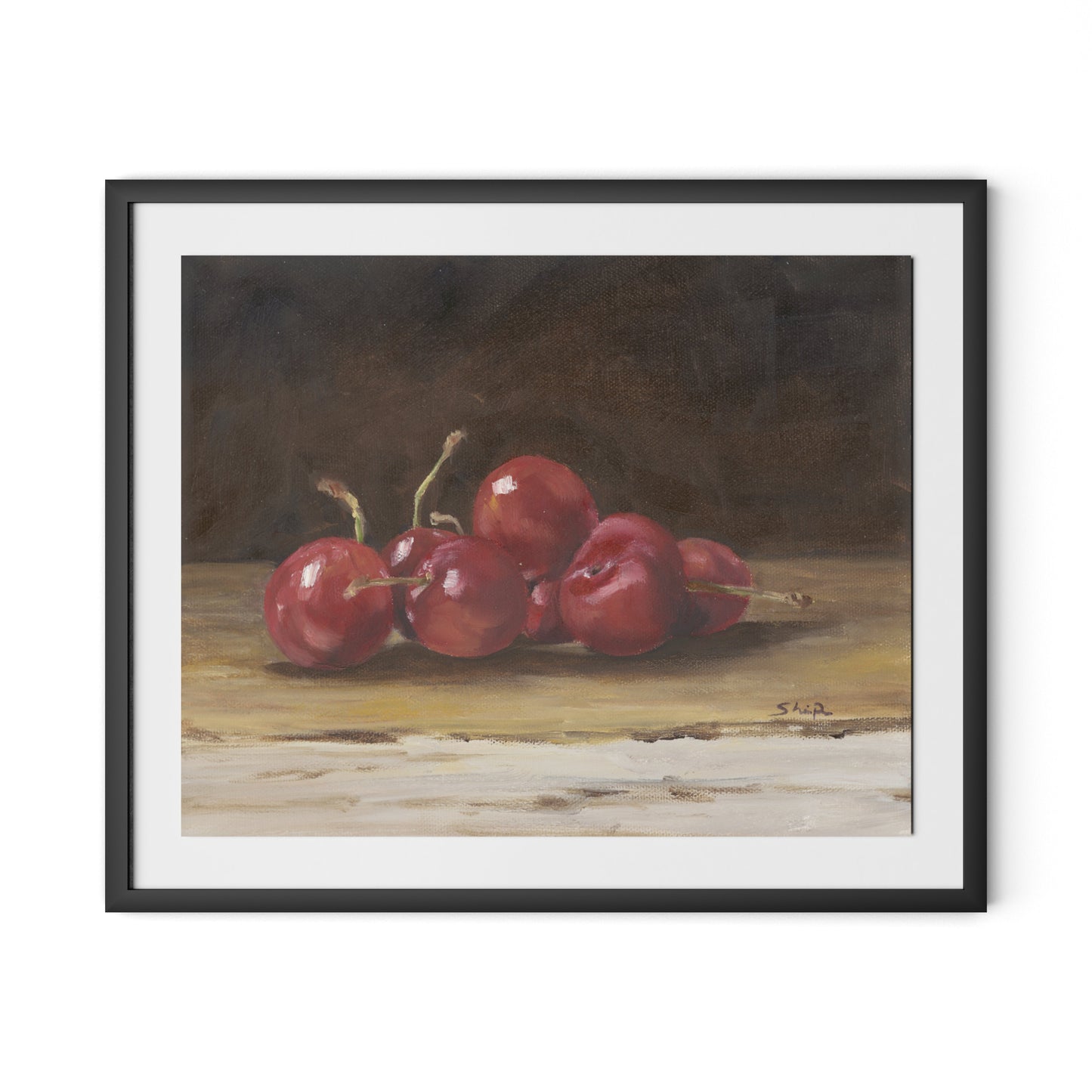 Cherries I Framed Paper / 32 x 26.5 in / Black