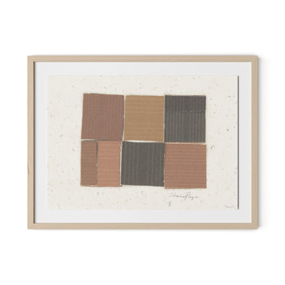 Checkered Terracotta Framed Paper / 32 x 24 in / Natural Maple