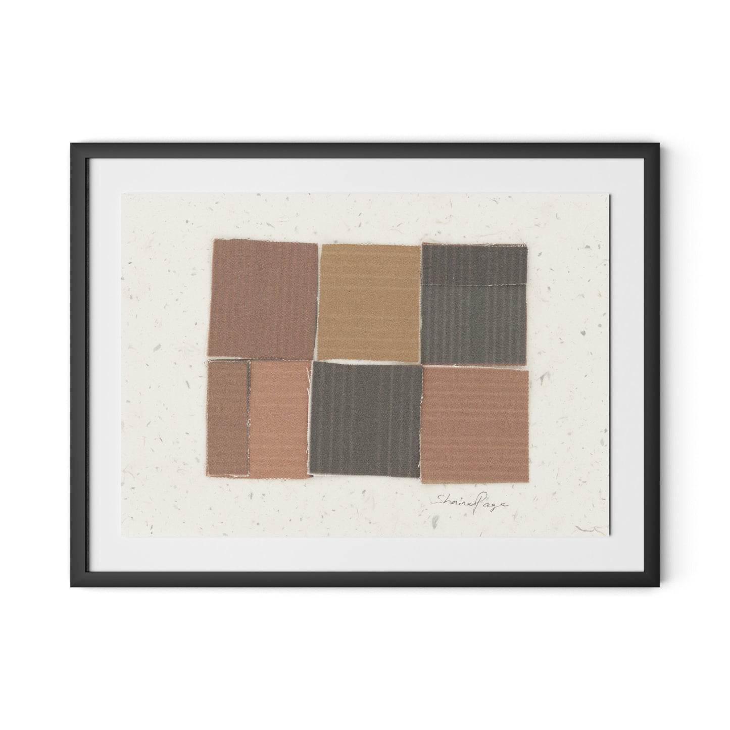 Checkered Terracotta Framed Paper / 32 x 24 in / Black