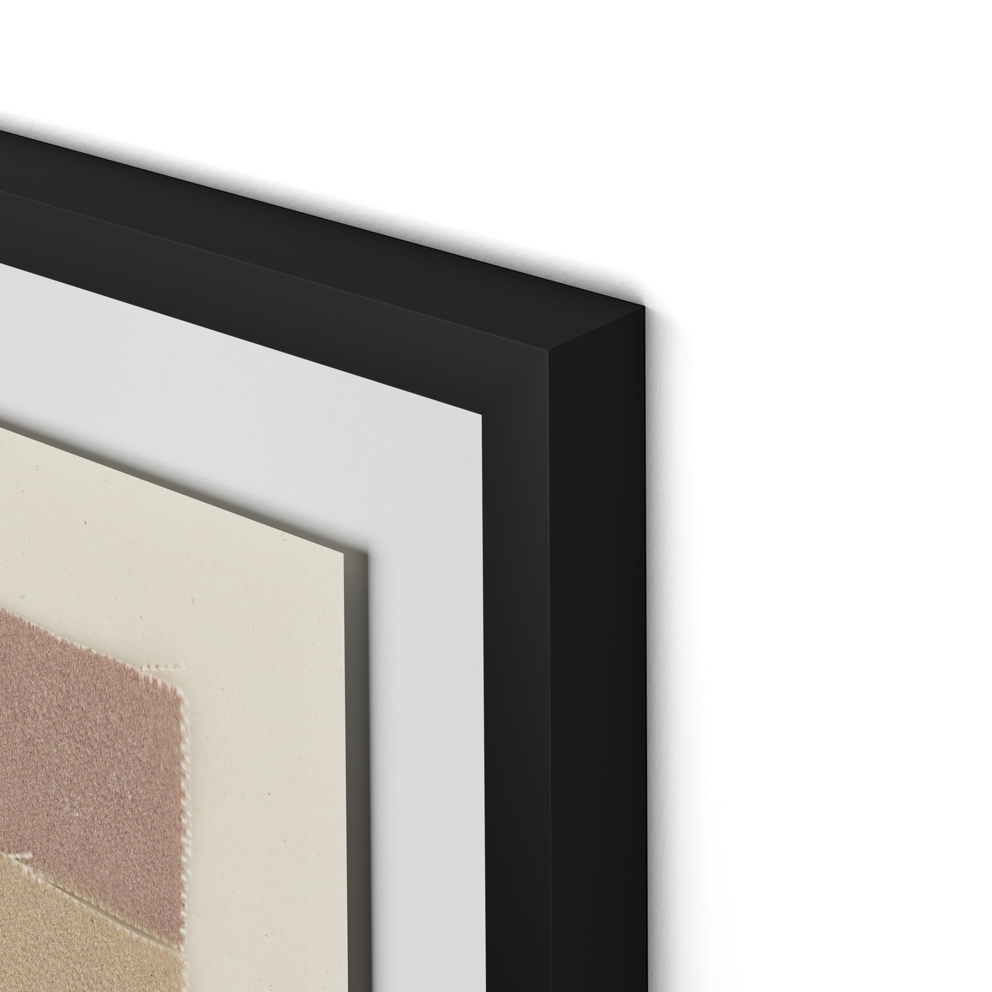 Stacked Neutrals Framed Paper / 32 x 20.5 in / Black
