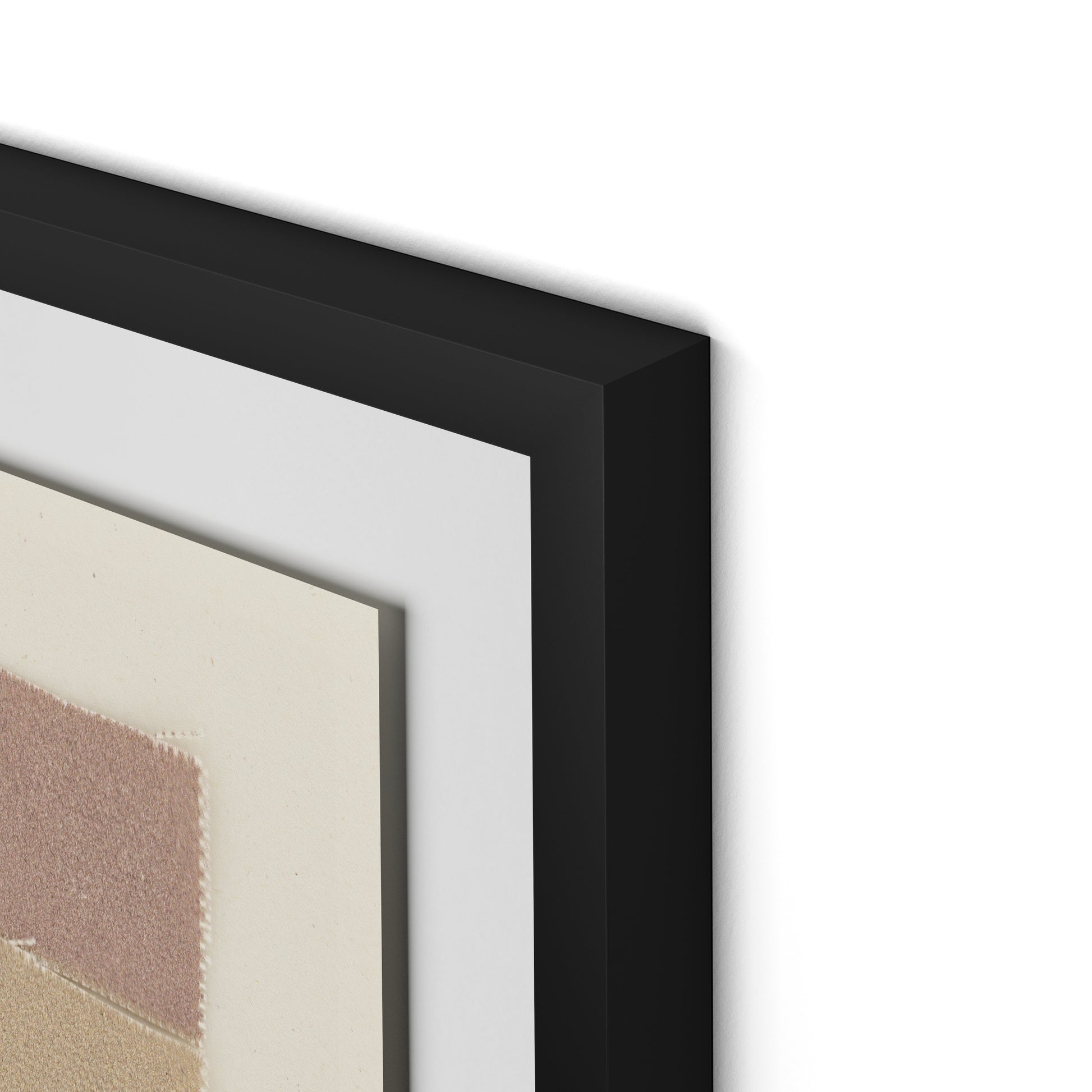 Stacked Neutrals Framed Paper / 32 x 20.5 in / Black