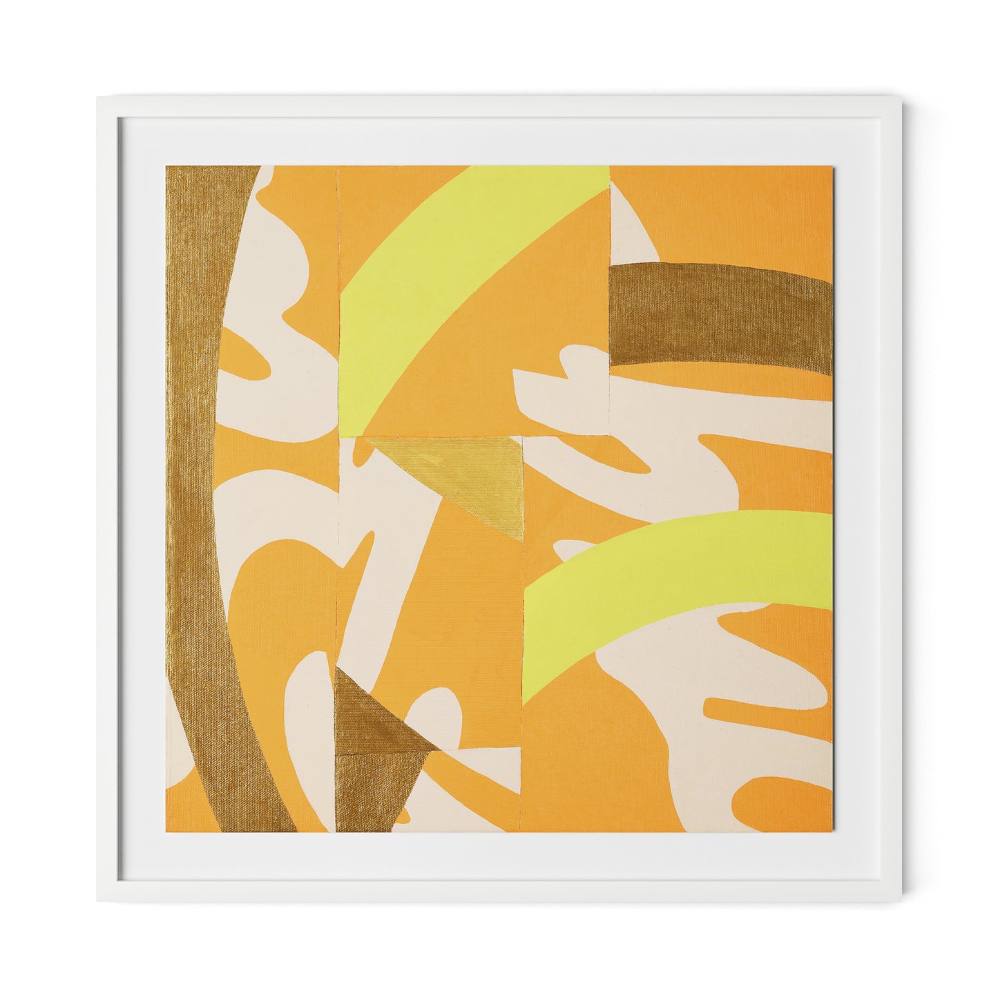 Stay Bright Framed Paper / 32 x 32 in / White