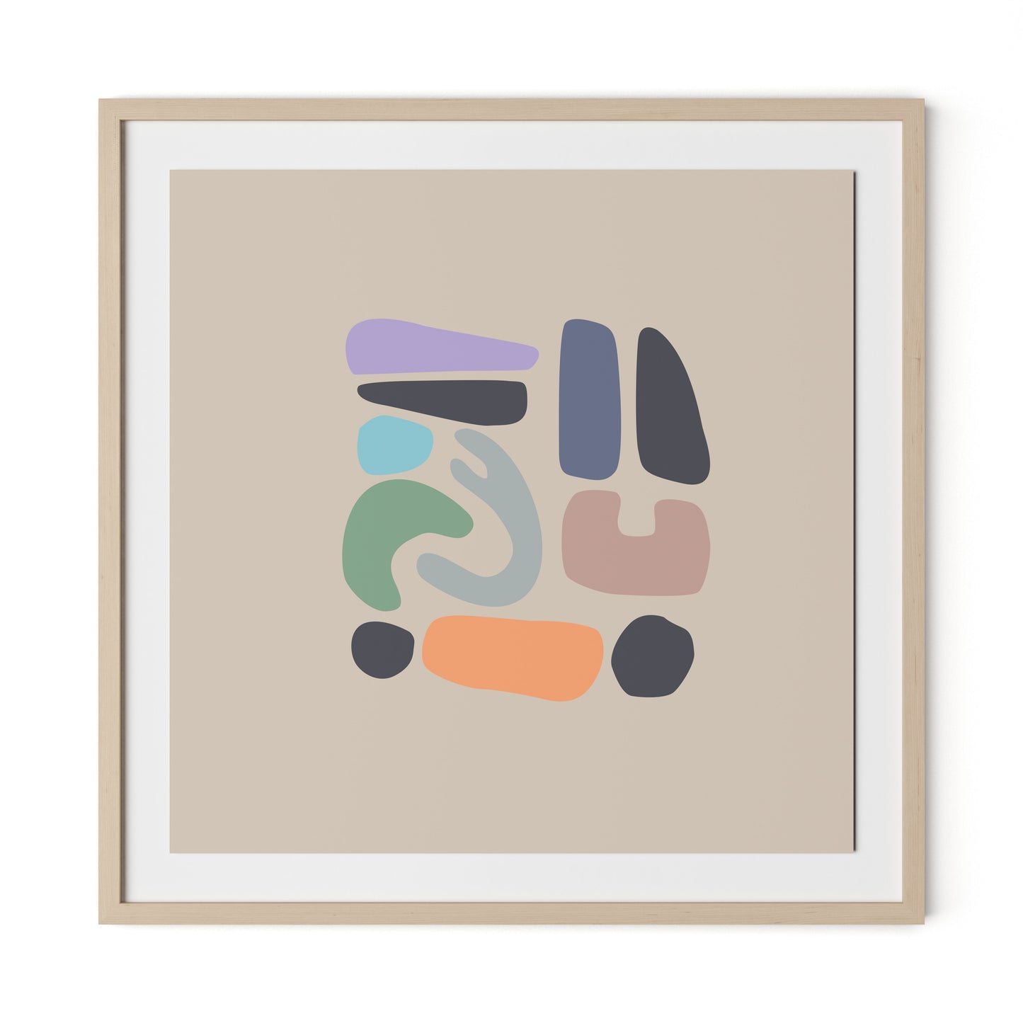 Artifacts 4 Framed Paper / 32 x 32 in / Natural Maple