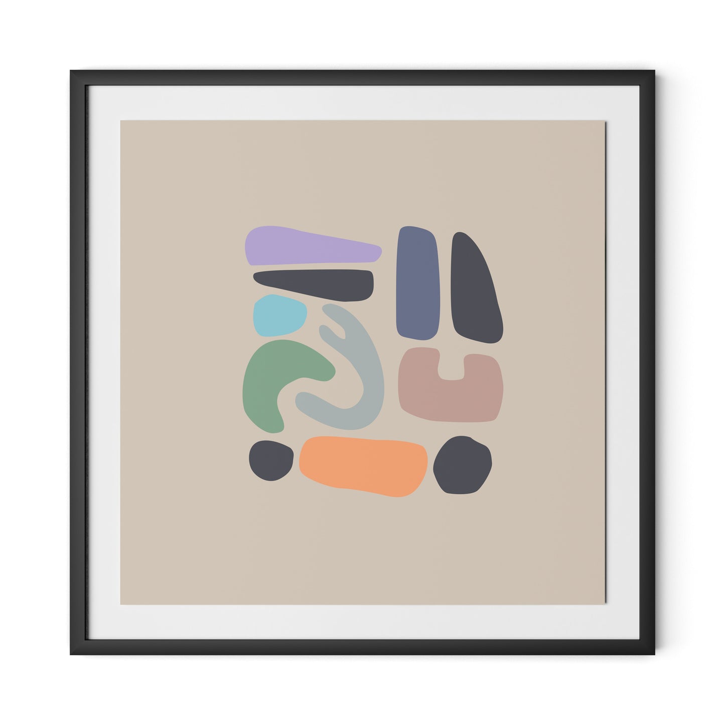 Artifacts 4 Framed Paper / 32 x 32 in / Black