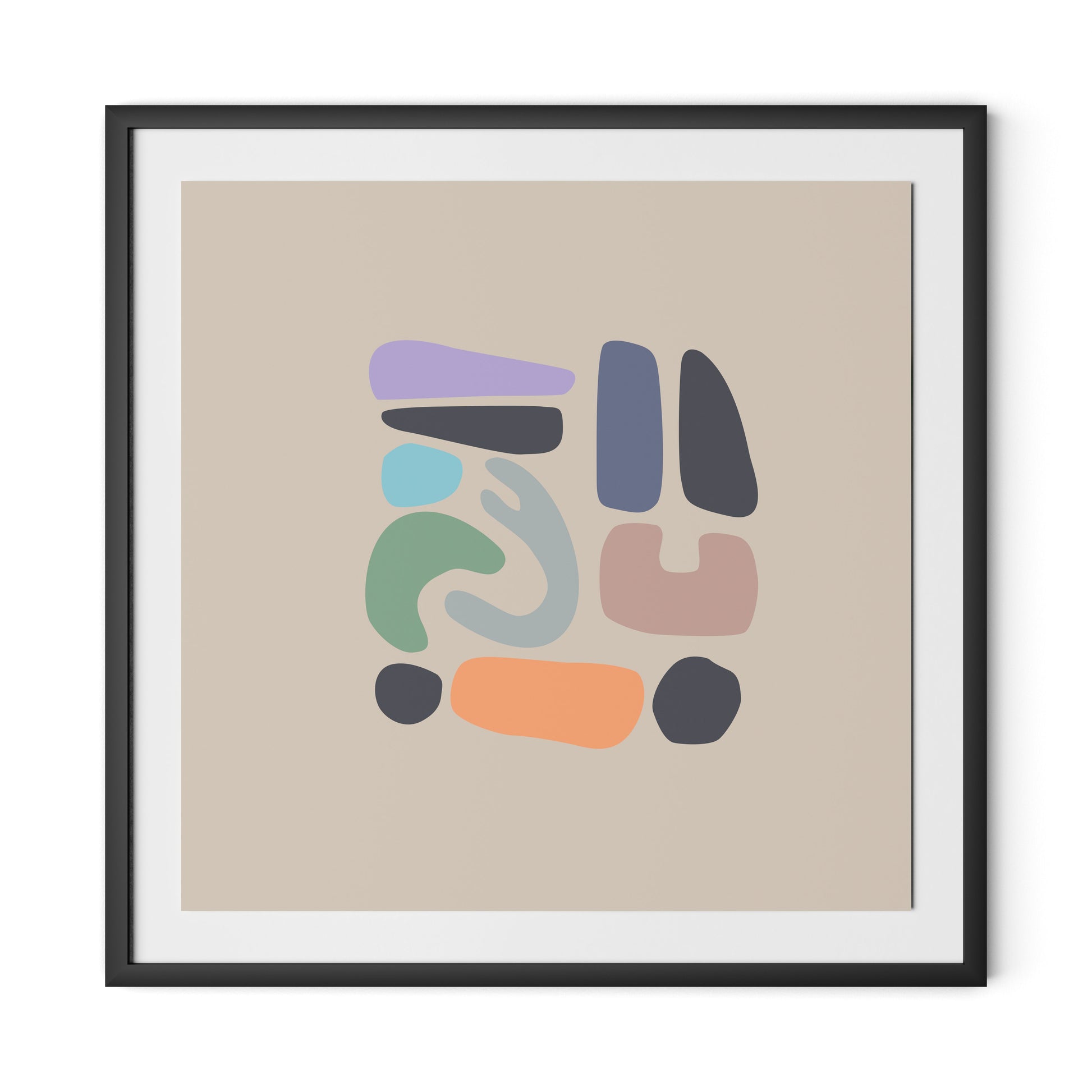 Artifacts 4 Framed Paper / 32 x 32 in / Black