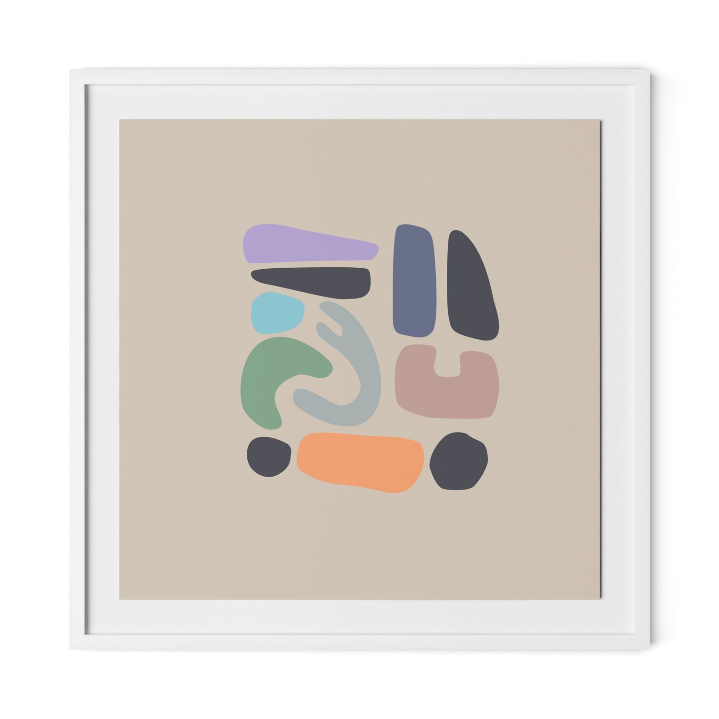 Artifacts 4 Framed Paper / 32 x 32 in / White