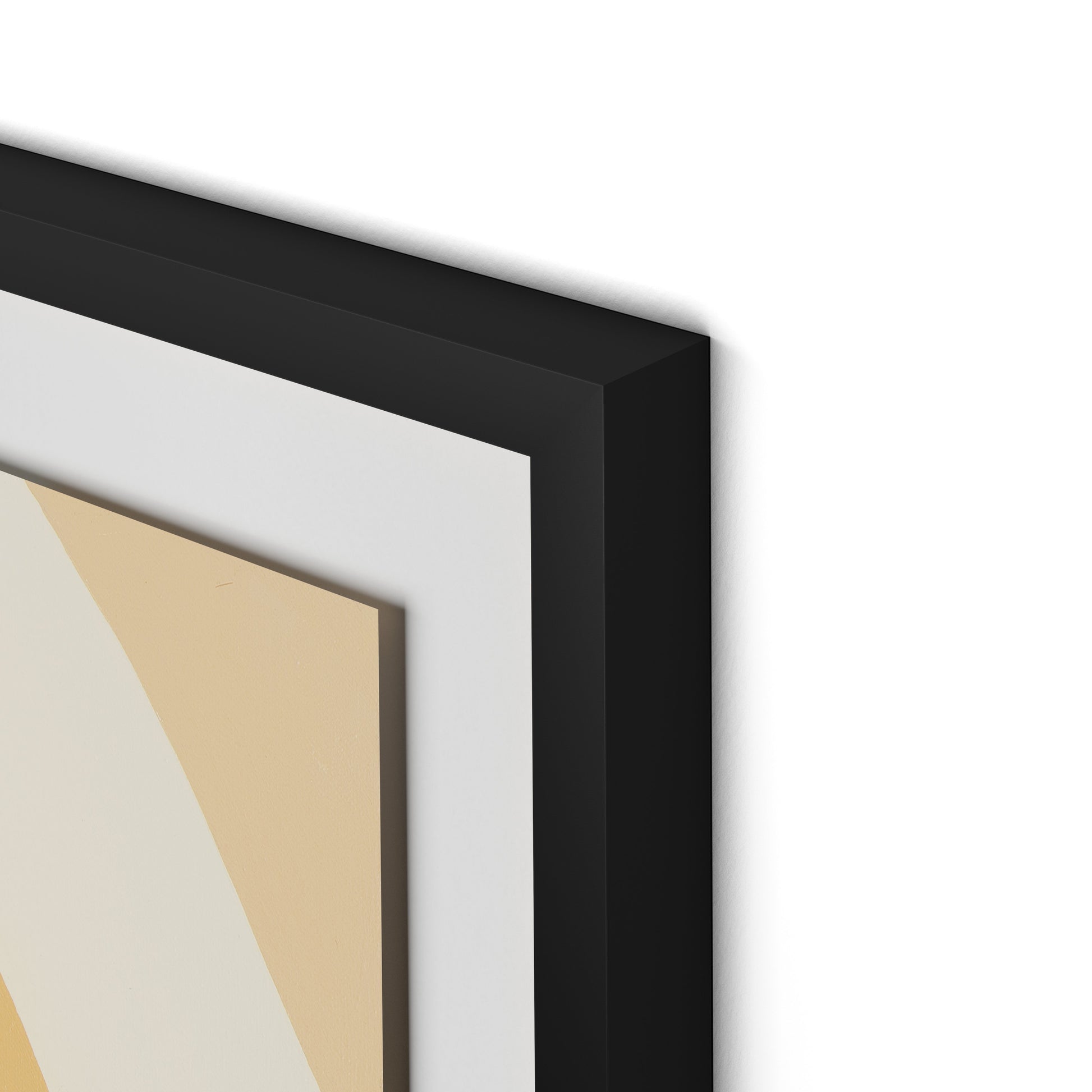 Apricot Cake Stripes Framed Paper / 32 x 32 in / Black