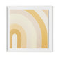 Apricot Cake Stripes Framed Paper / 32 x 32 in / White