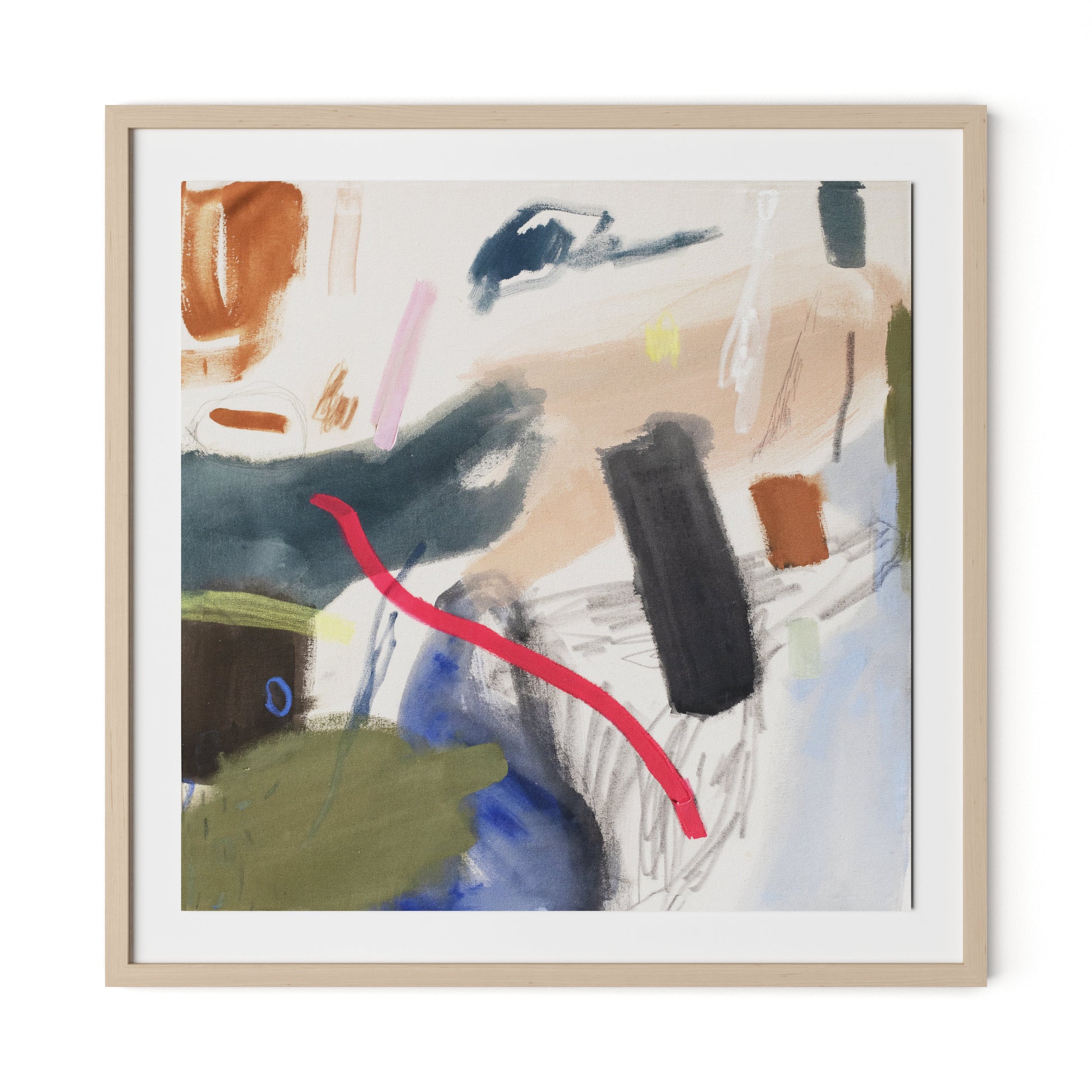 Girls Just Wanna Have Fun Framed Paper / 32 x 32 in / Natural Maple