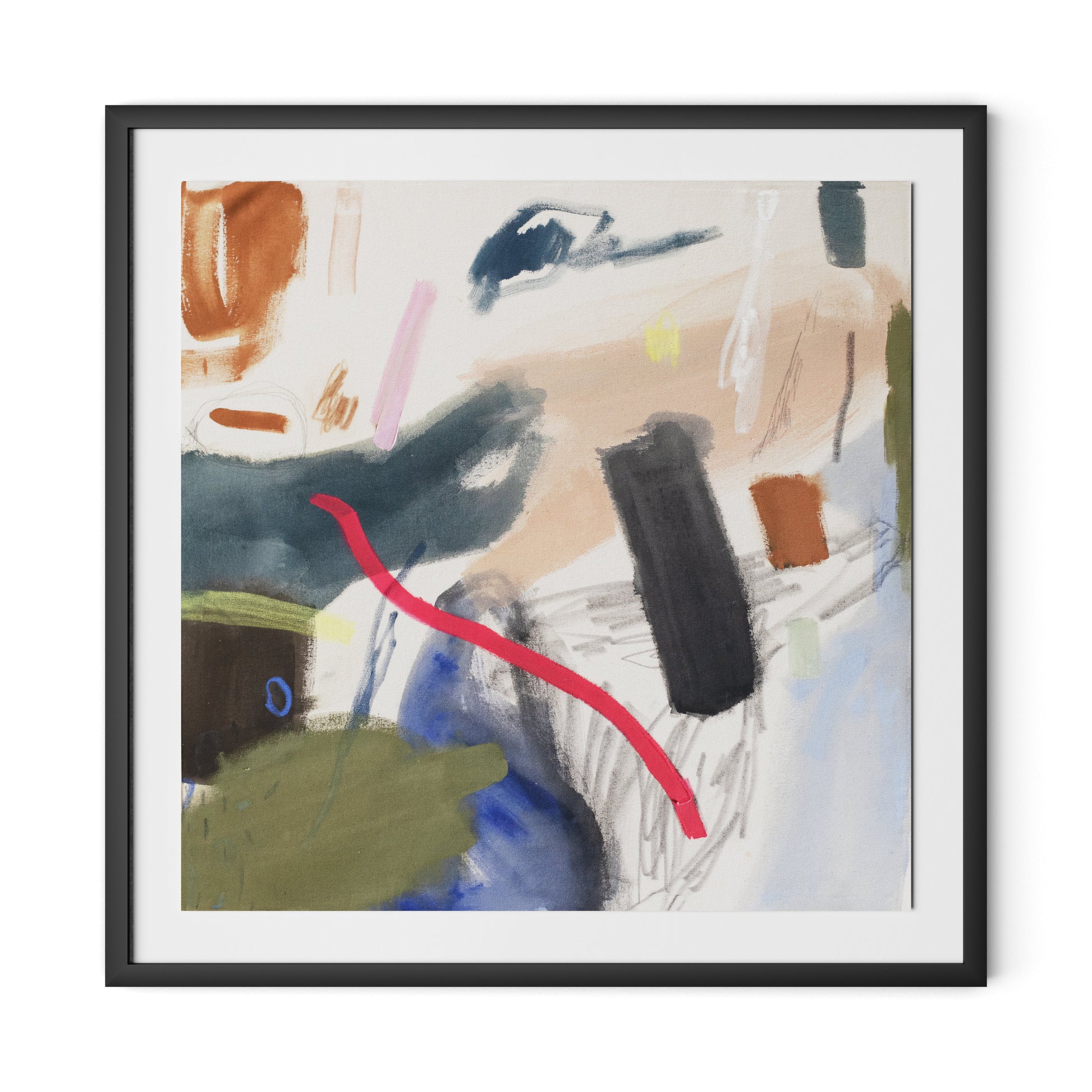 Girls Just Wanna Have Fun Framed Paper / 32 x 32 in / Black