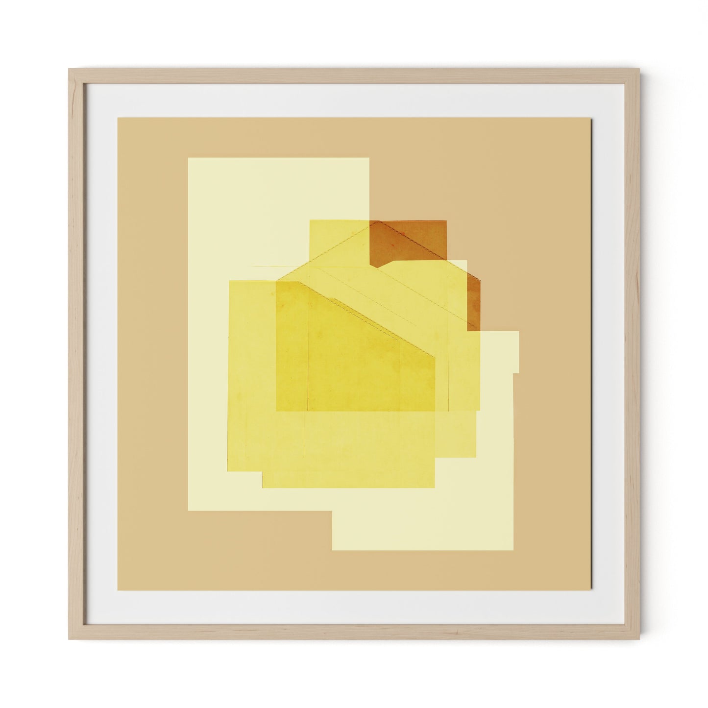 Untitled Box 1 Framed Paper / 32 x 32 in / Natural Maple