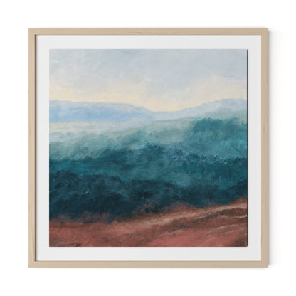 Plowed Field Framed Paper / 32 x 32 in / Natural Maple
