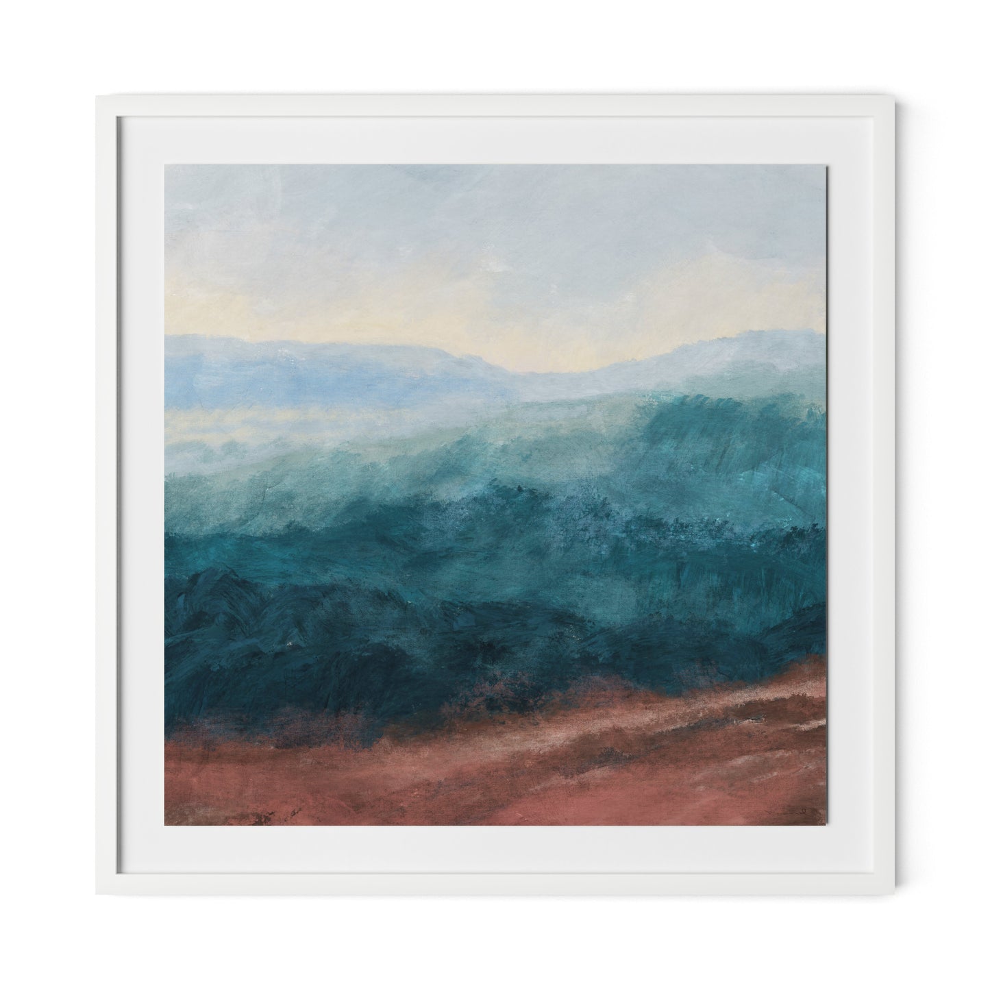 Plowed Field Framed Paper / 32 x 32 in / White