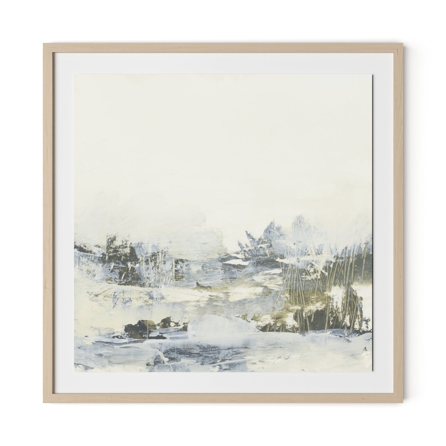 Sea Sage Framed Paper / 32 x 32 in / Natural Maple