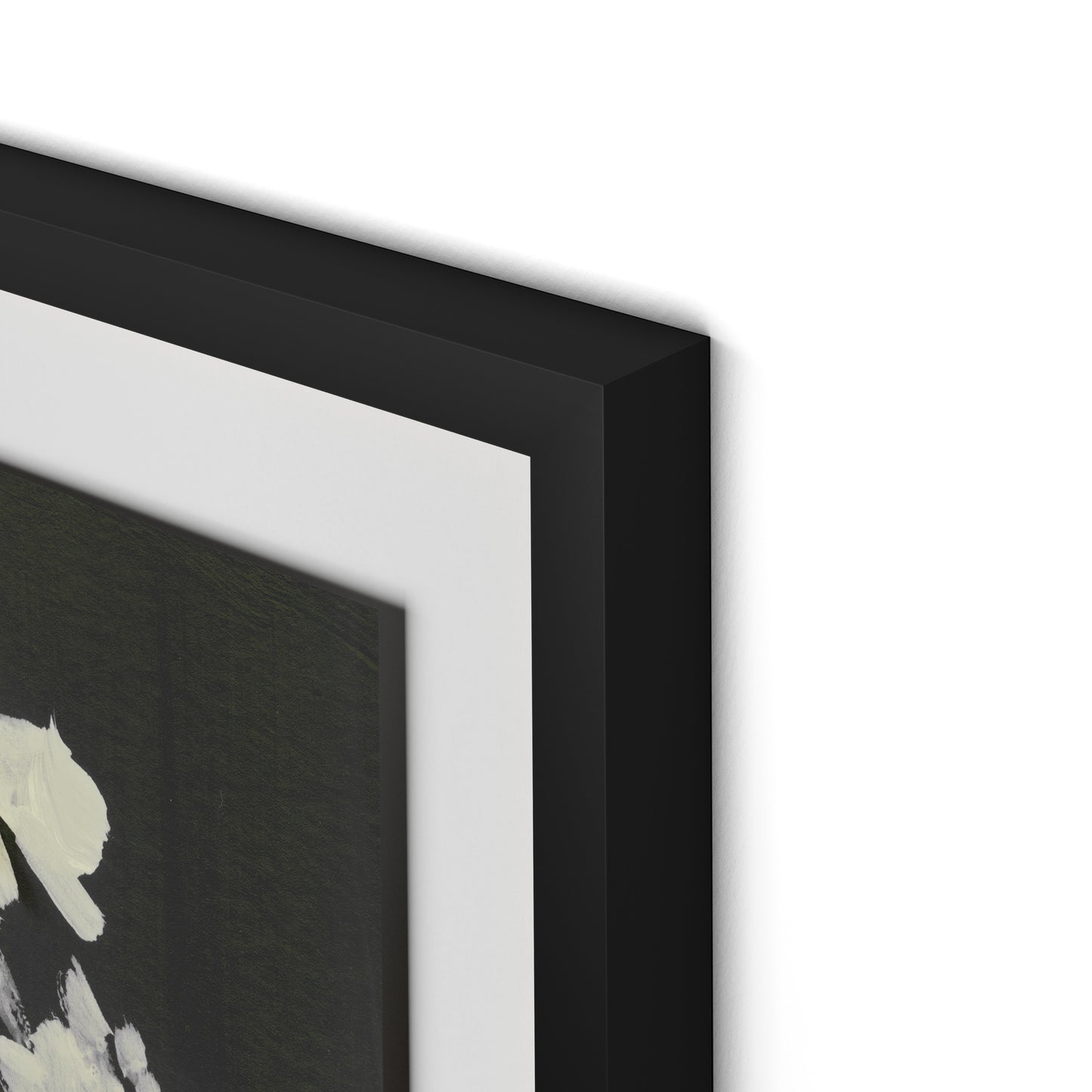 White Blooms Framed Paper / 32 x 32 in / Black