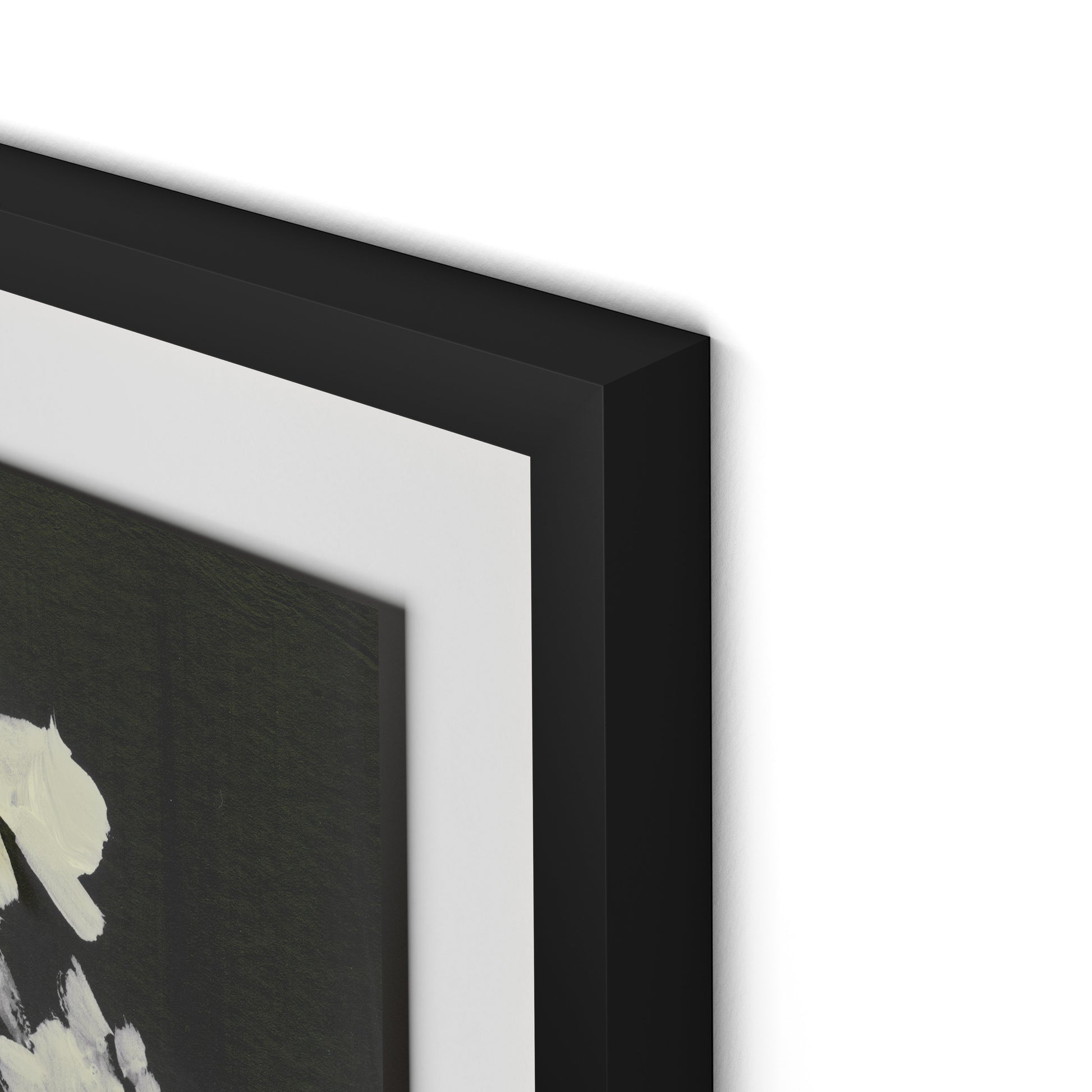 White Blooms Framed Paper / 32 x 32 in / Black