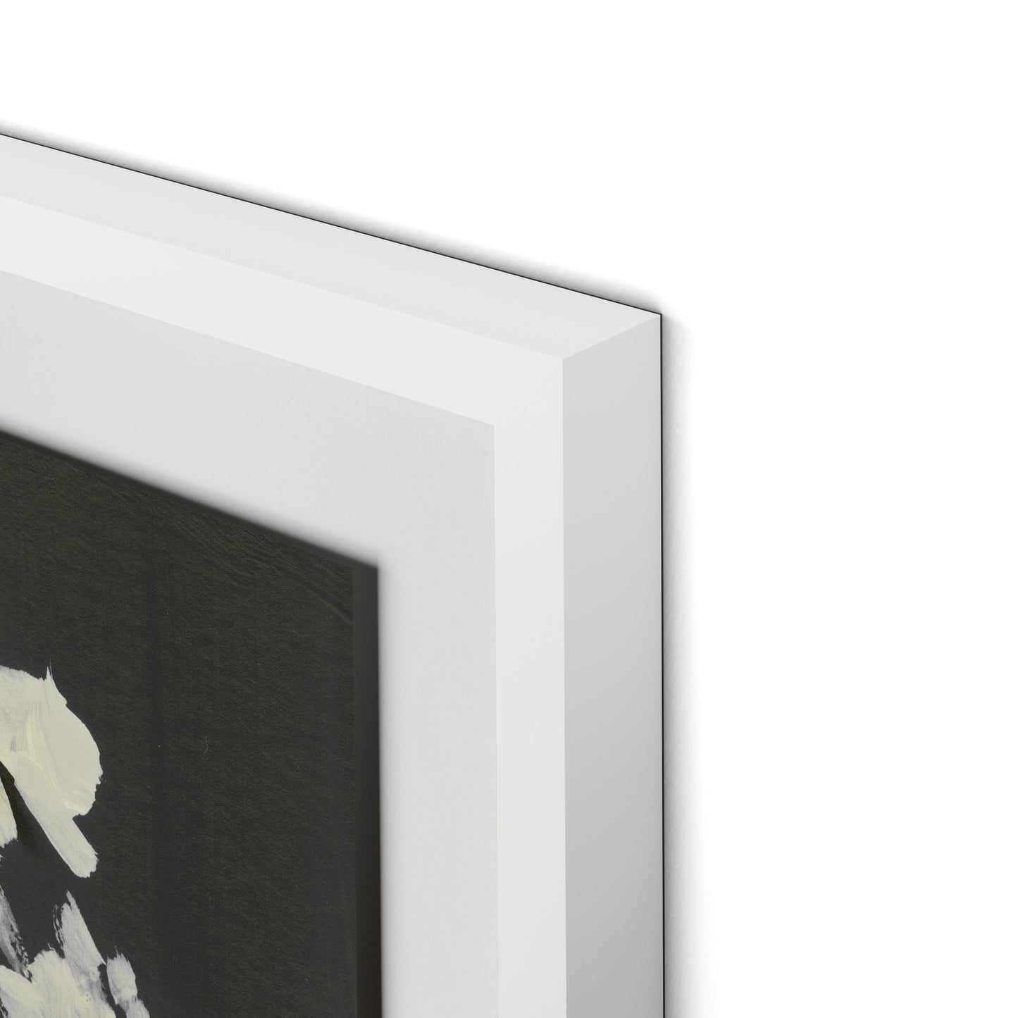 White Blooms Framed Paper / 32 x 32 in / White