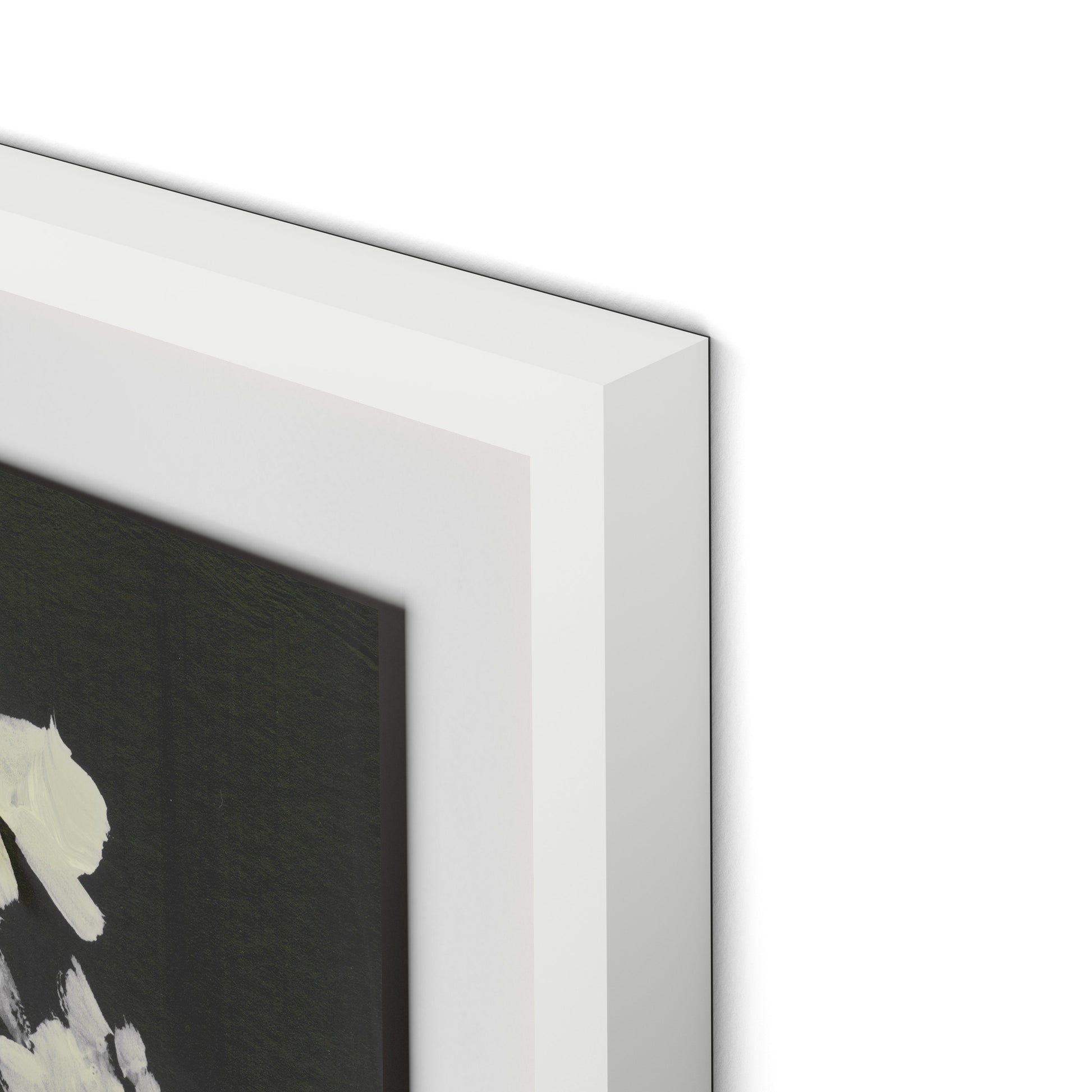 White Blooms Framed Paper / 32 x 32 in / White