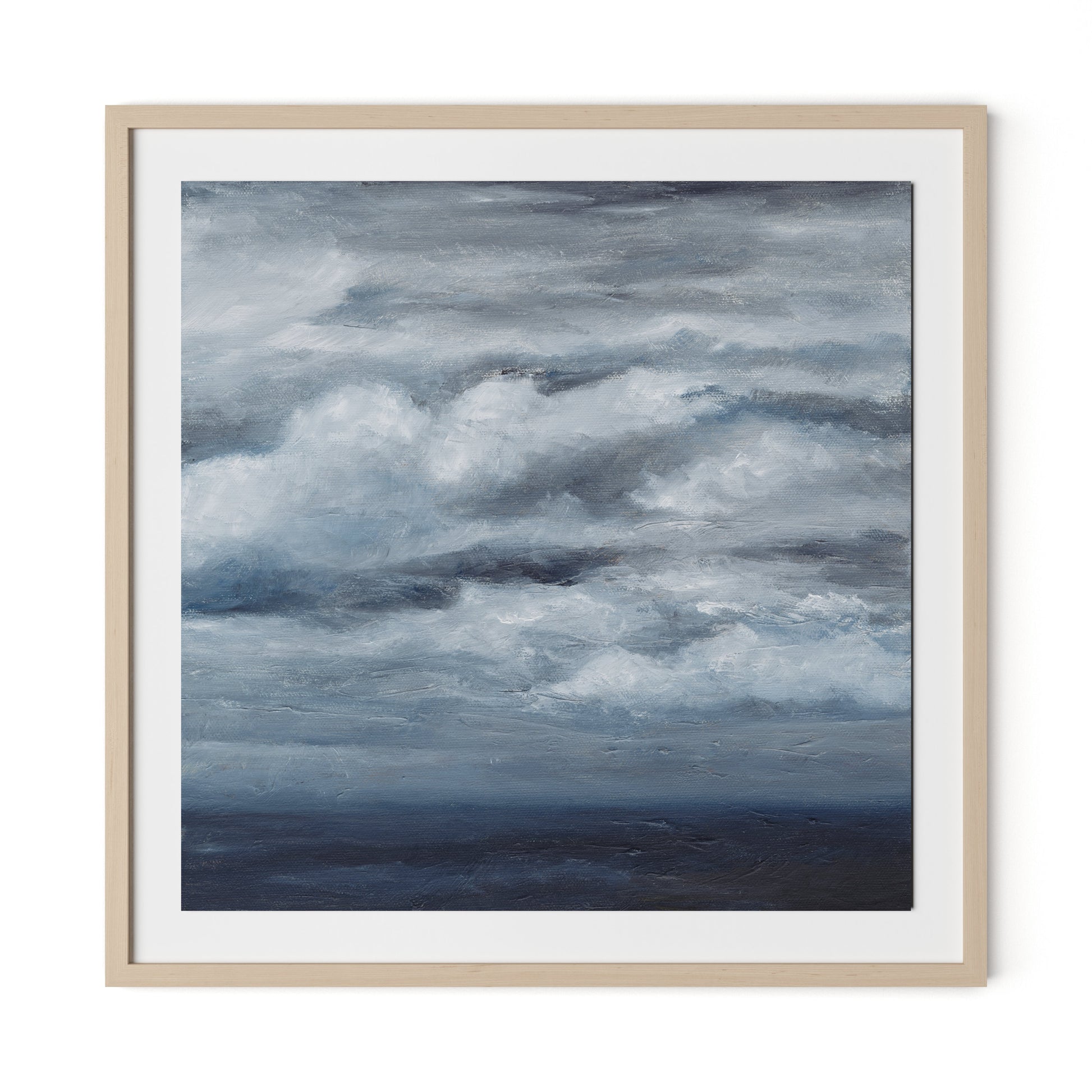 Open Seas Framed Paper / 32 x 32 in / Natural Maple