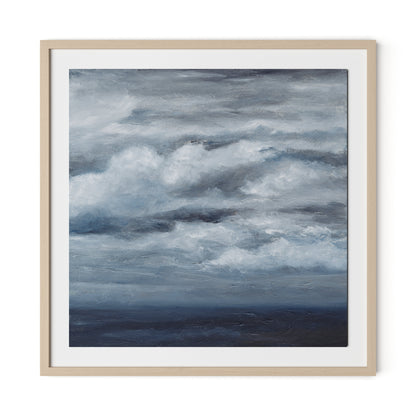 Open Seas Framed Paper / 32 x 32 in / Natural Maple