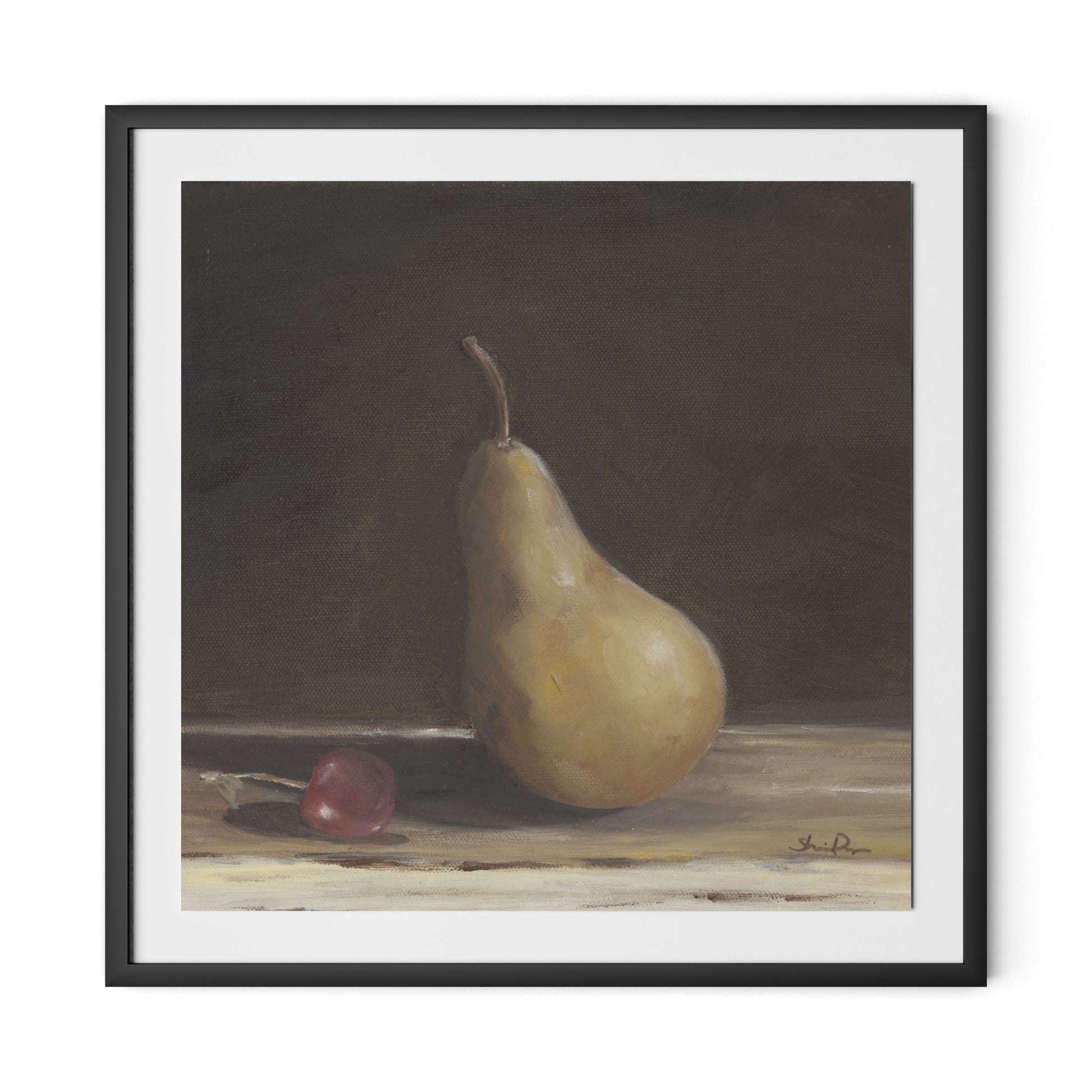 Pear I Framed Paper / 32 x 32 in / Black