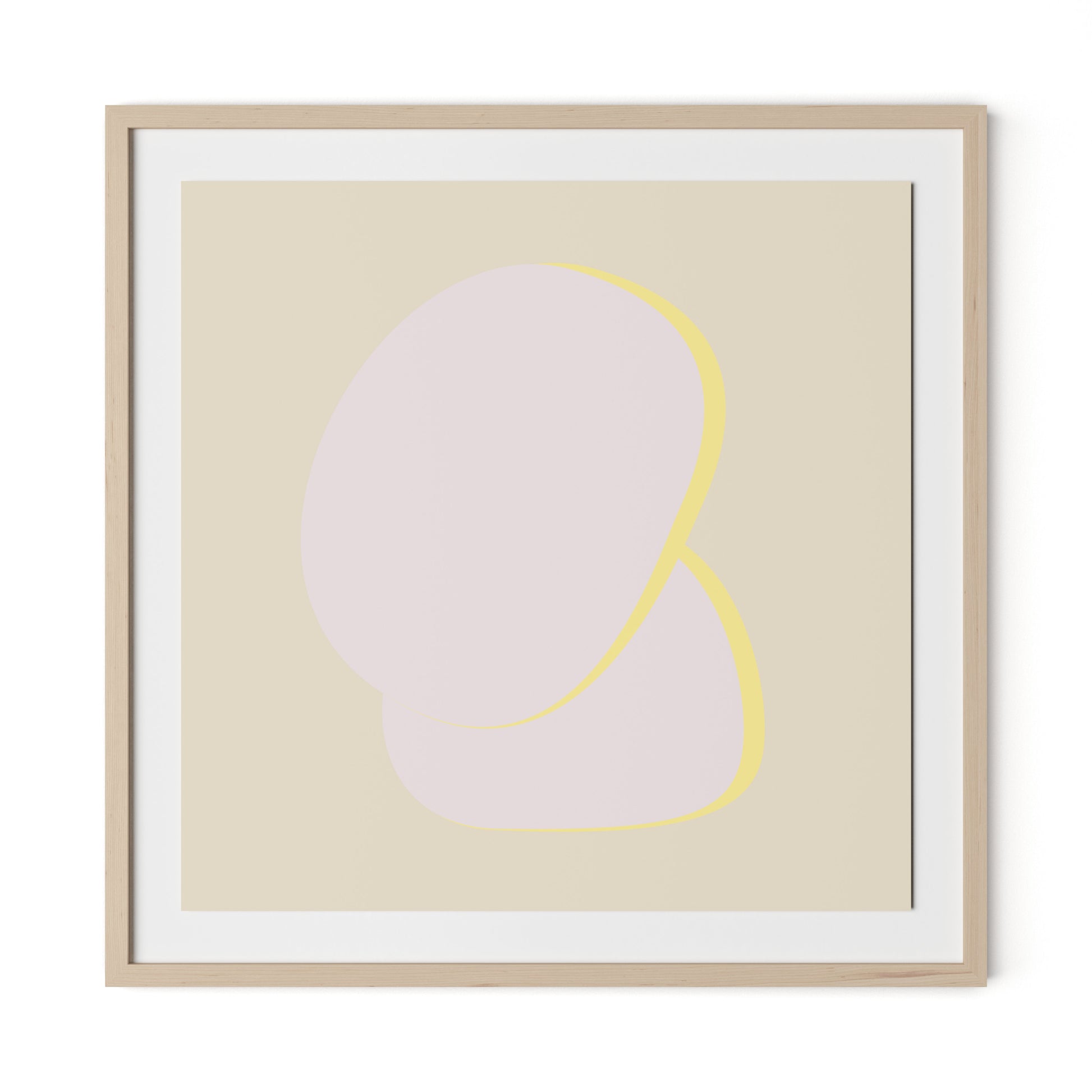 Stones 2 - Recolor 2 Framed Paper / 32 x 32 in / Natural Maple