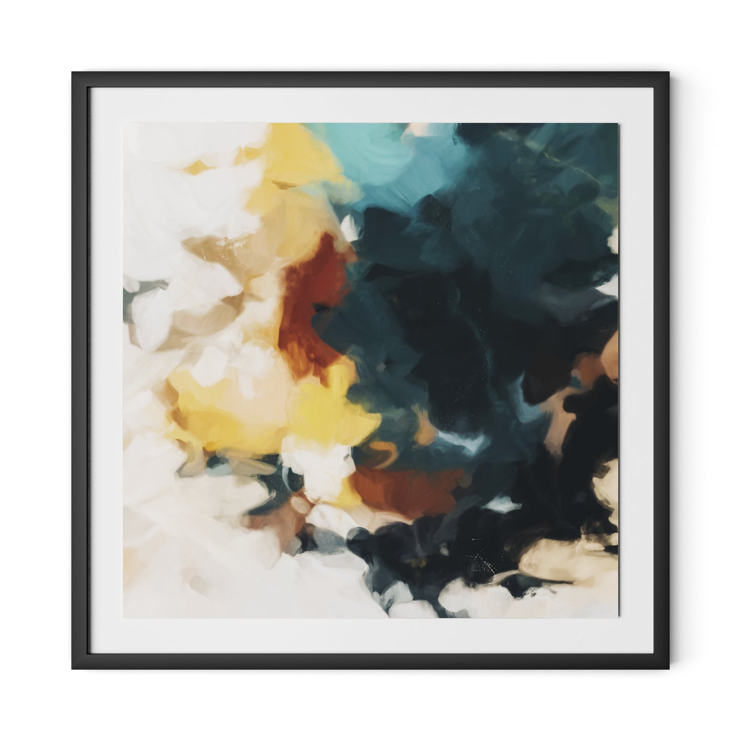 Geo Framed Paper / 32 x 32 in / Black