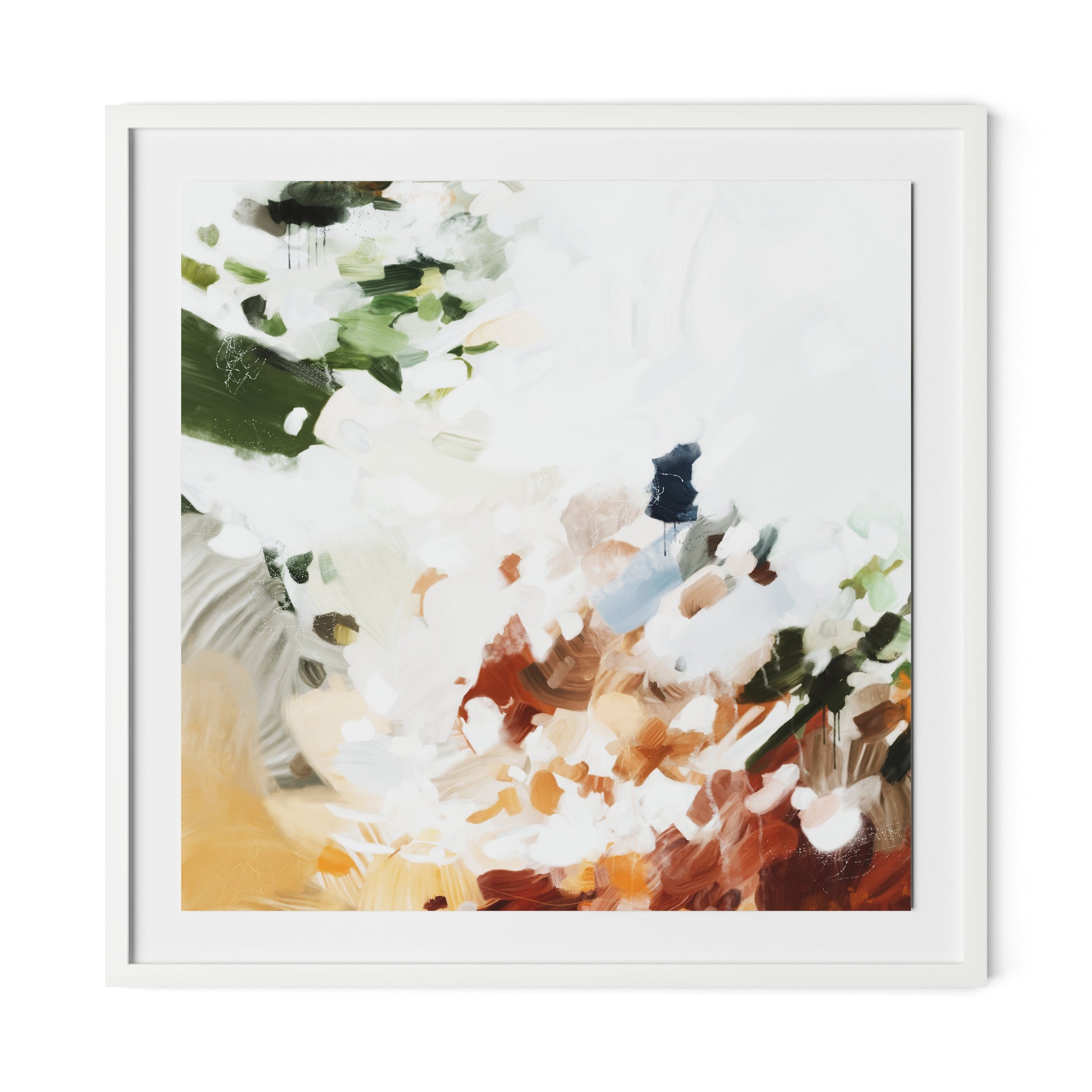 Avis Framed Paper / 32 x 32 in / White