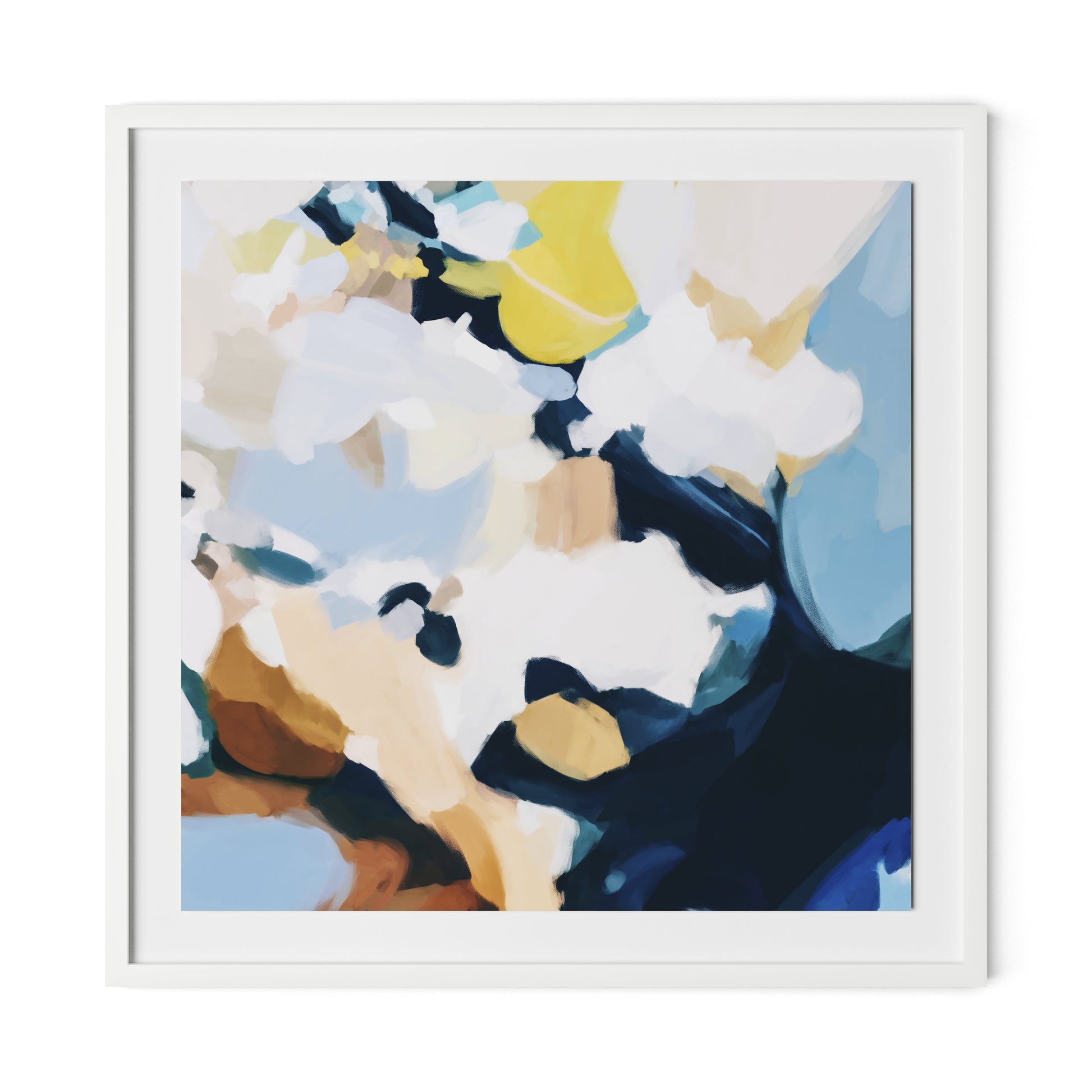 Delta Framed Paper / 32 x 32 in / White