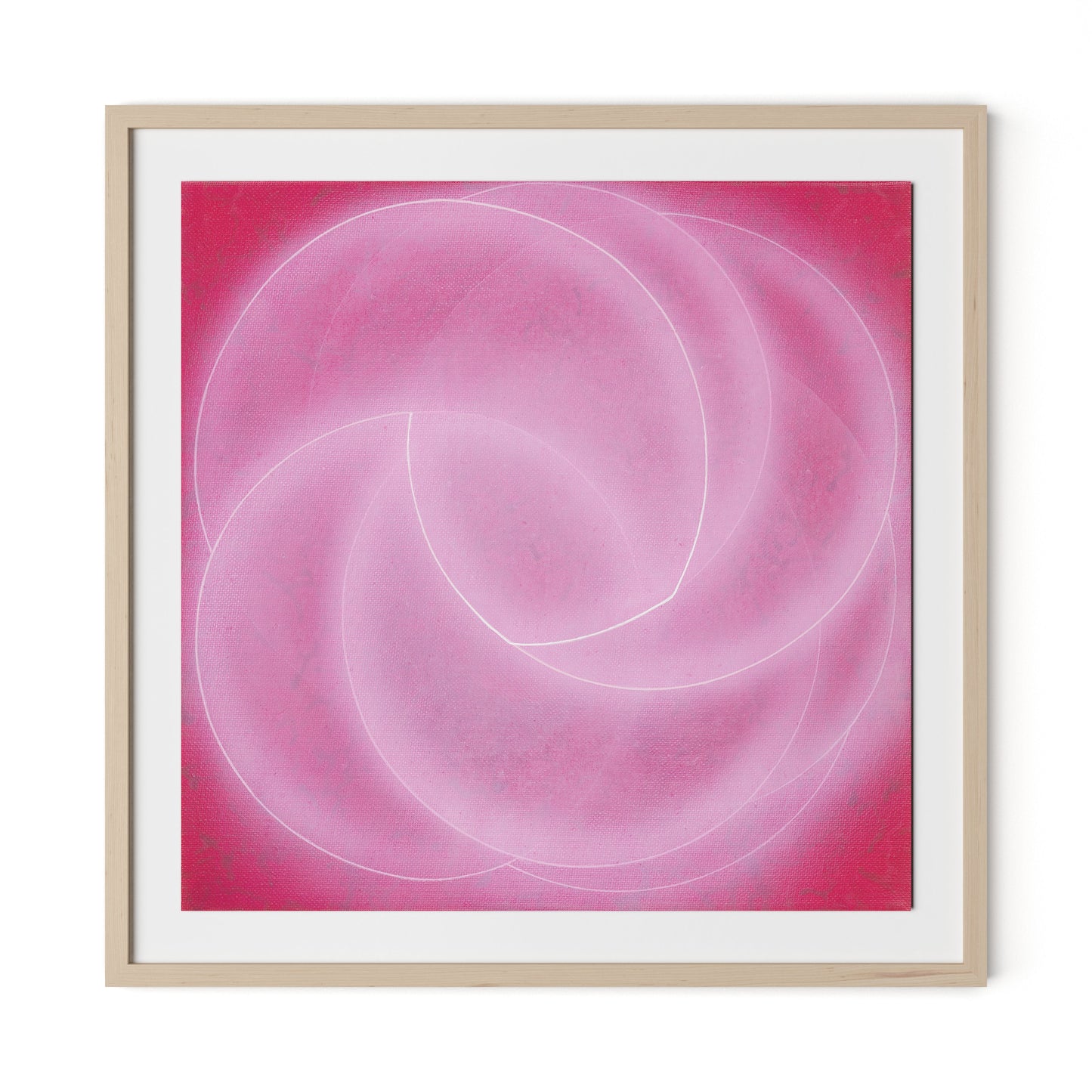 Rose II Framed Paper / 32 x 32 in / Natural Maple