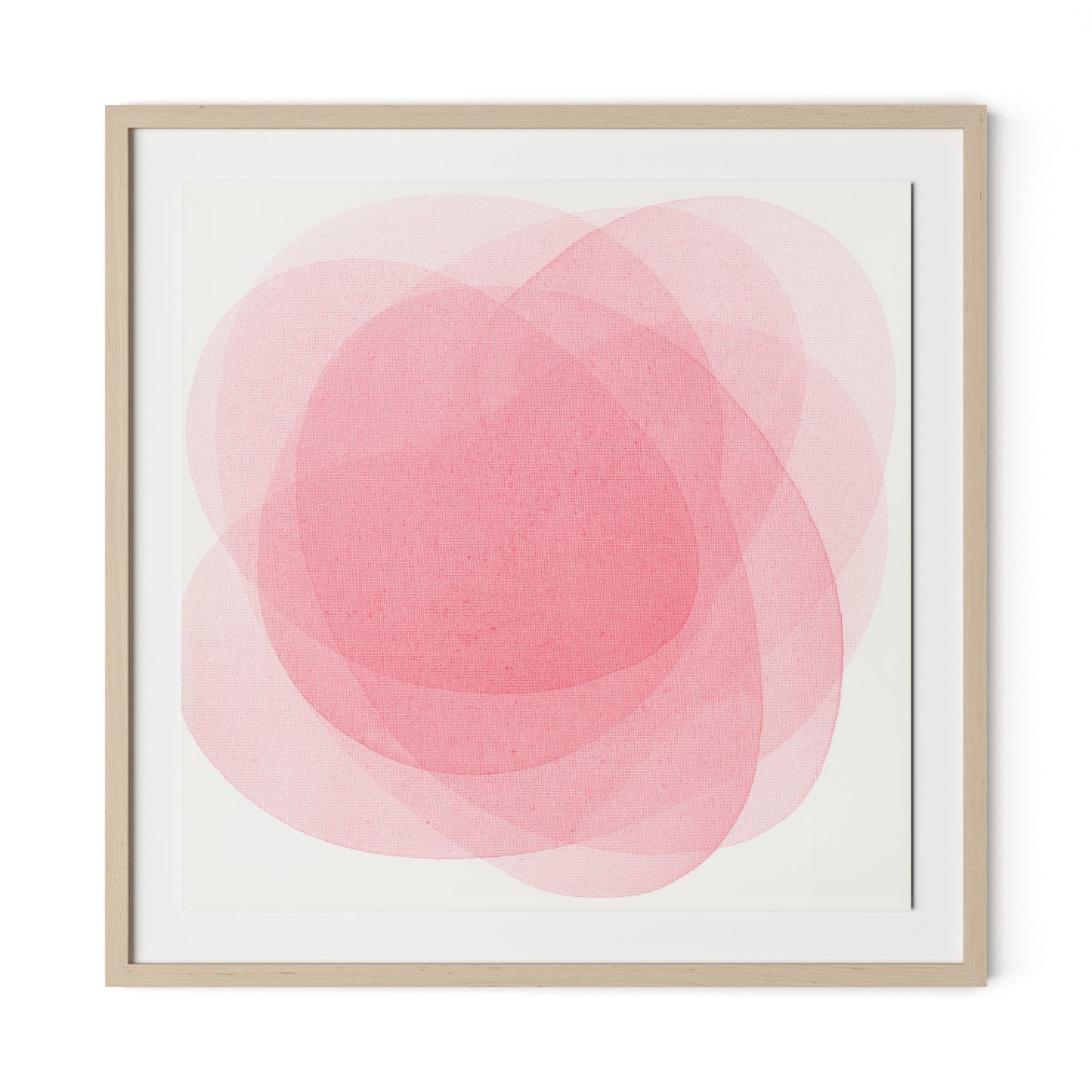 Rose I Framed Paper / 32 x 32 in / Natural Maple