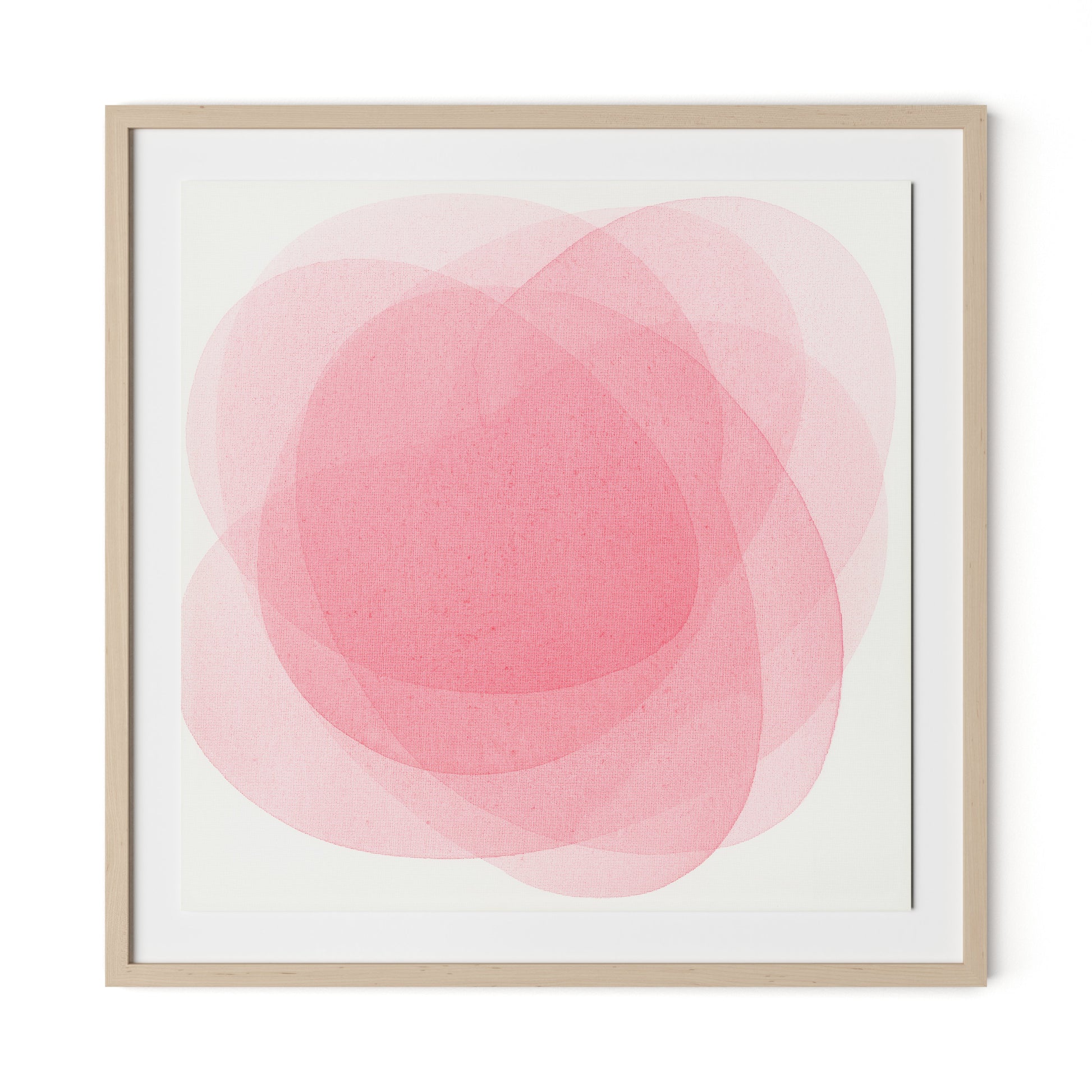 Rose I Framed Paper / 32 x 32 in / Natural Maple