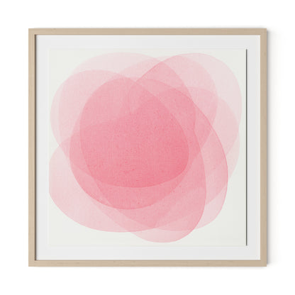 Rose I Framed Paper / 32 x 32 in / Natural Maple