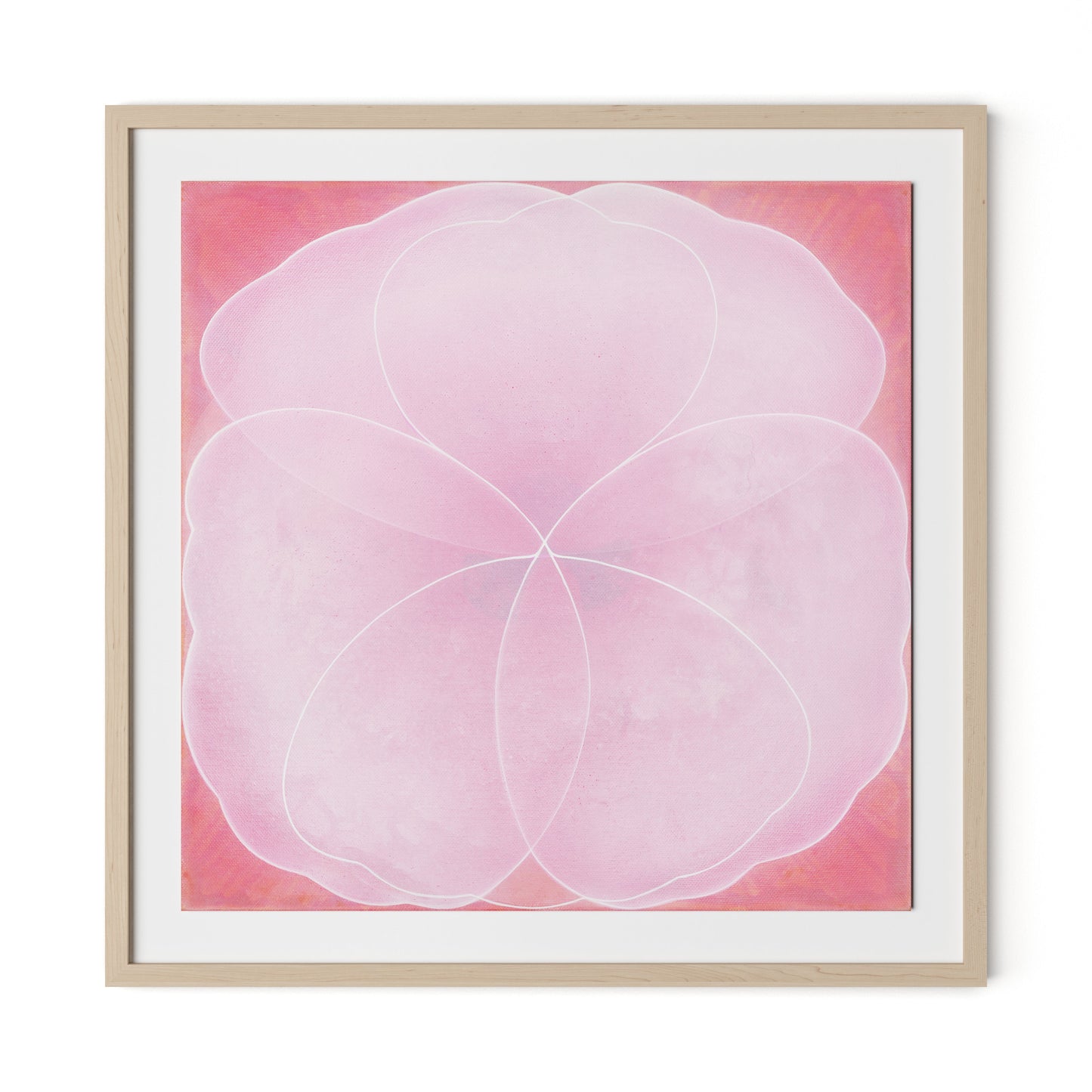 Wild Rose Framed Paper / 32 x 32 in / Natural Maple