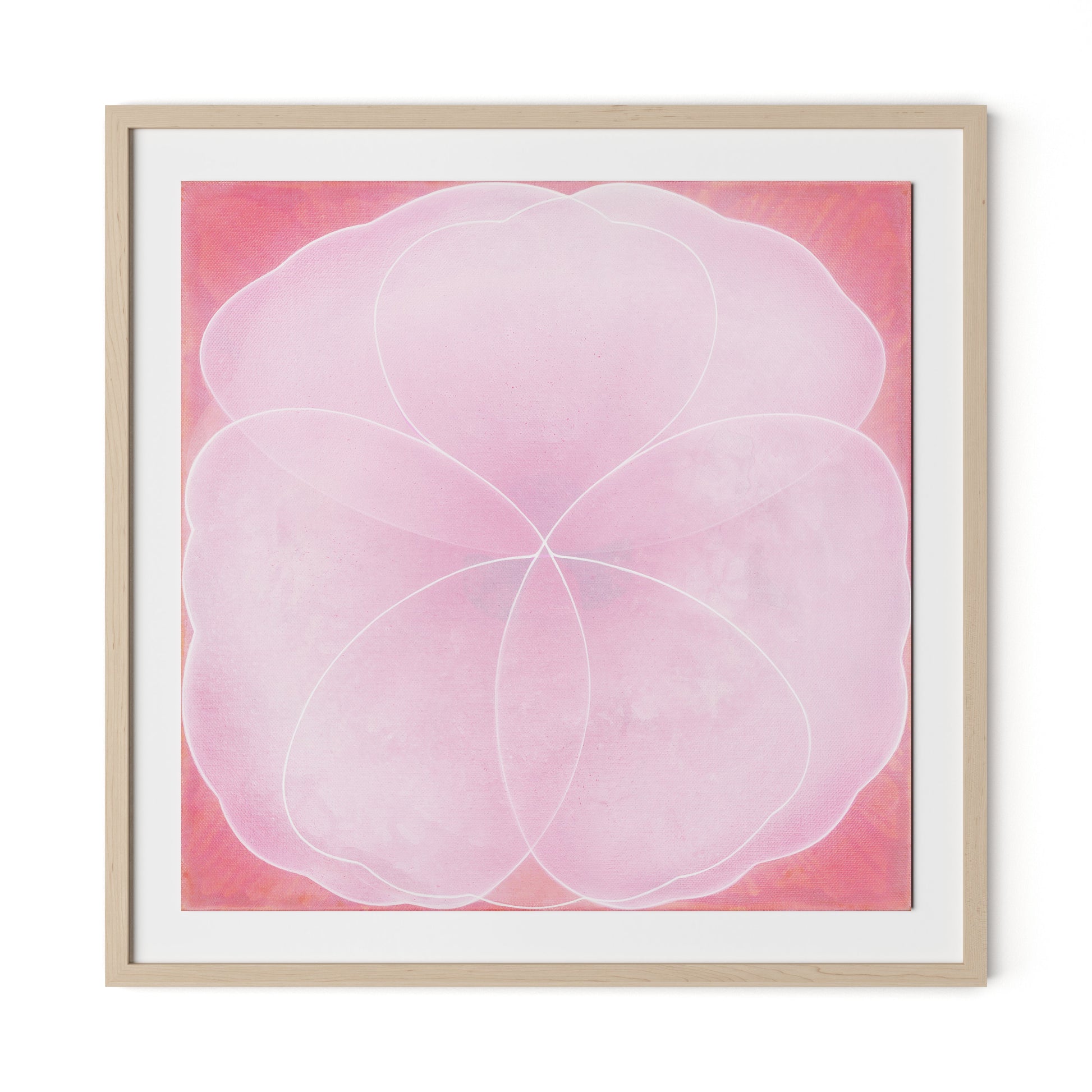 Wild Rose Framed Paper / 32 x 32 in / Natural Maple
