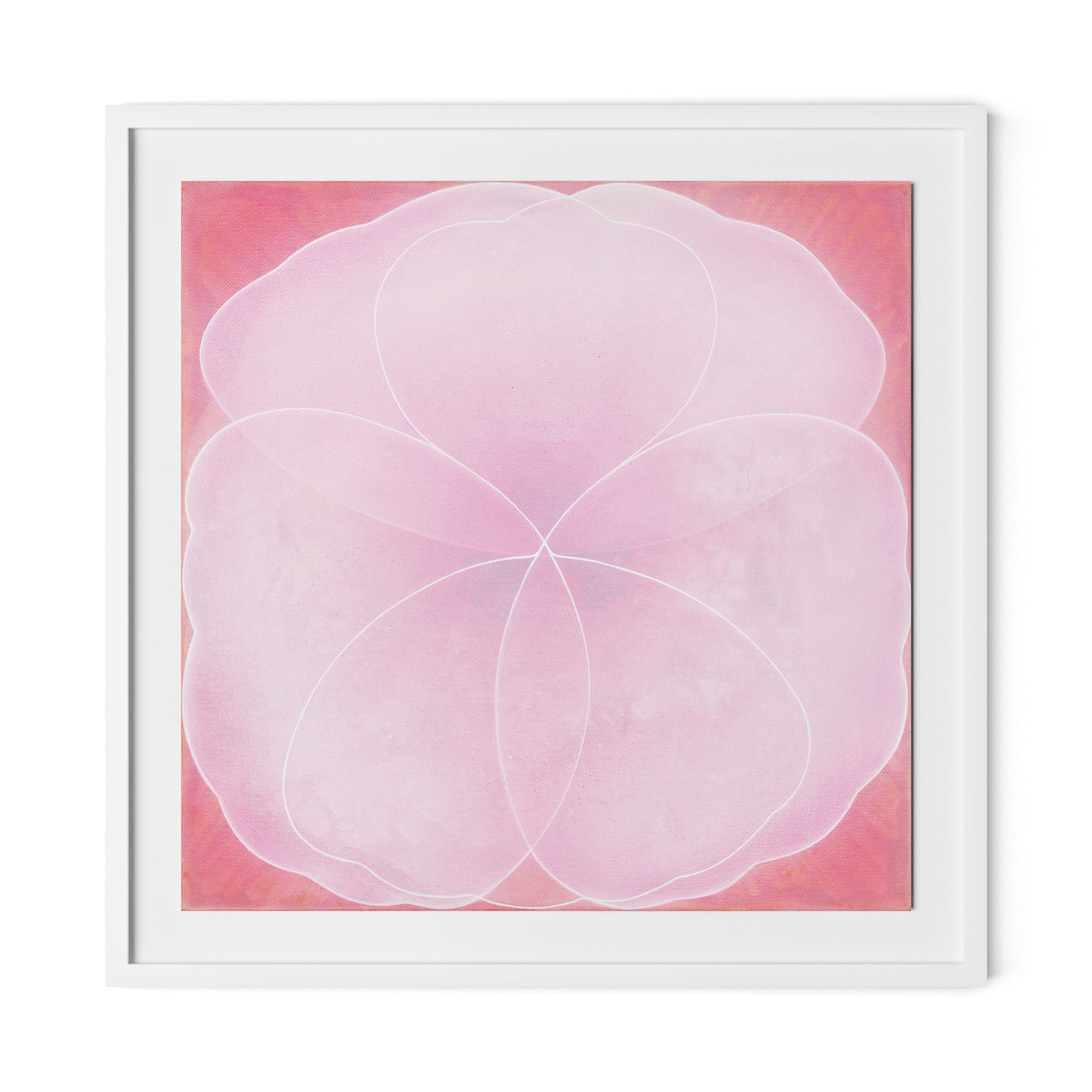 Wild Rose Framed Paper / 32 x 32 in / White