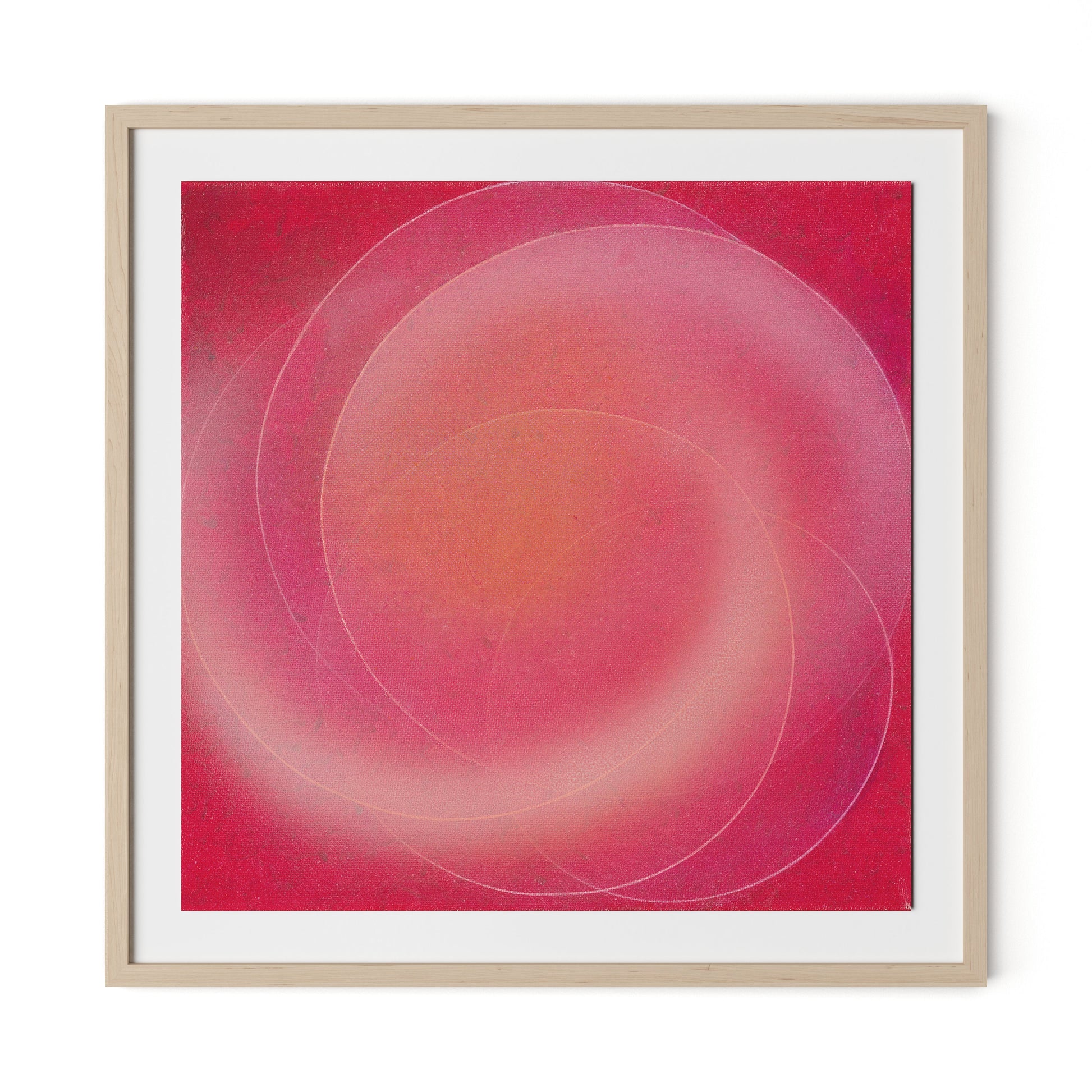 Rose III Framed Paper / 32 x 32 in / Natural Maple