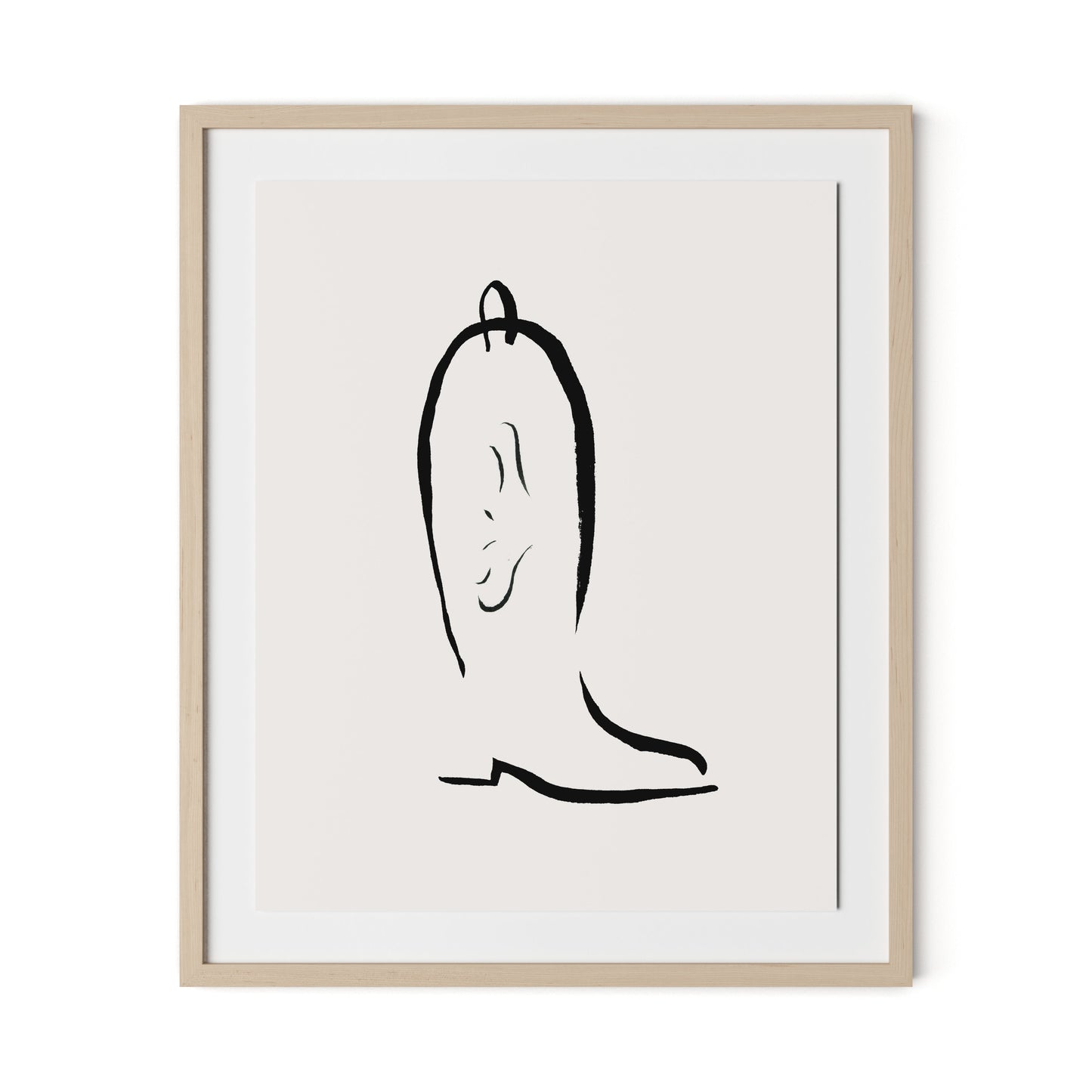 Minimal Boot Framed Paper / 26.5 x 32 in / Natural Maple