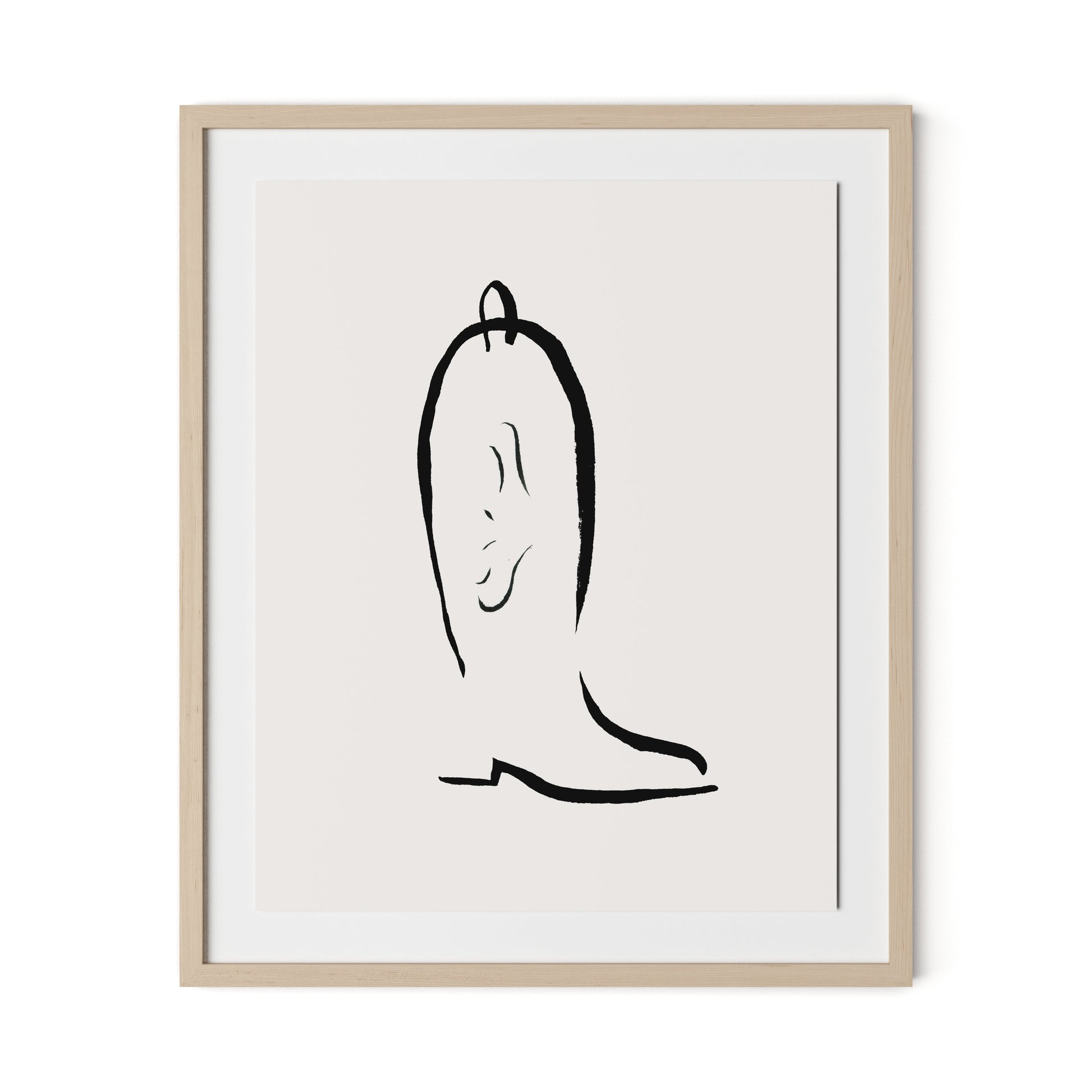 Minimal Boot Framed Paper / 26.5 x 32 in / Natural Maple