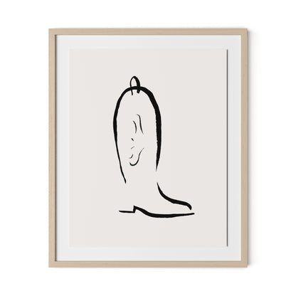 Minimal Boot Framed Paper / 26.5 x 32 in / Natural Maple