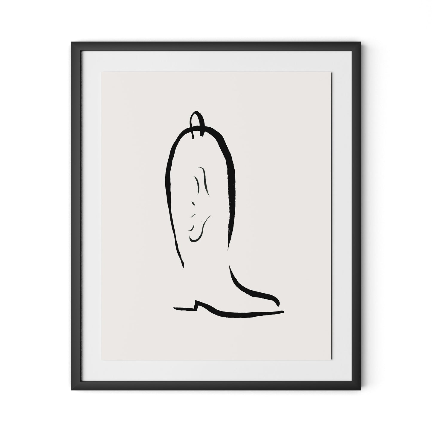 Minimal Boot Framed Paper / 26.5 x 32 in / Black