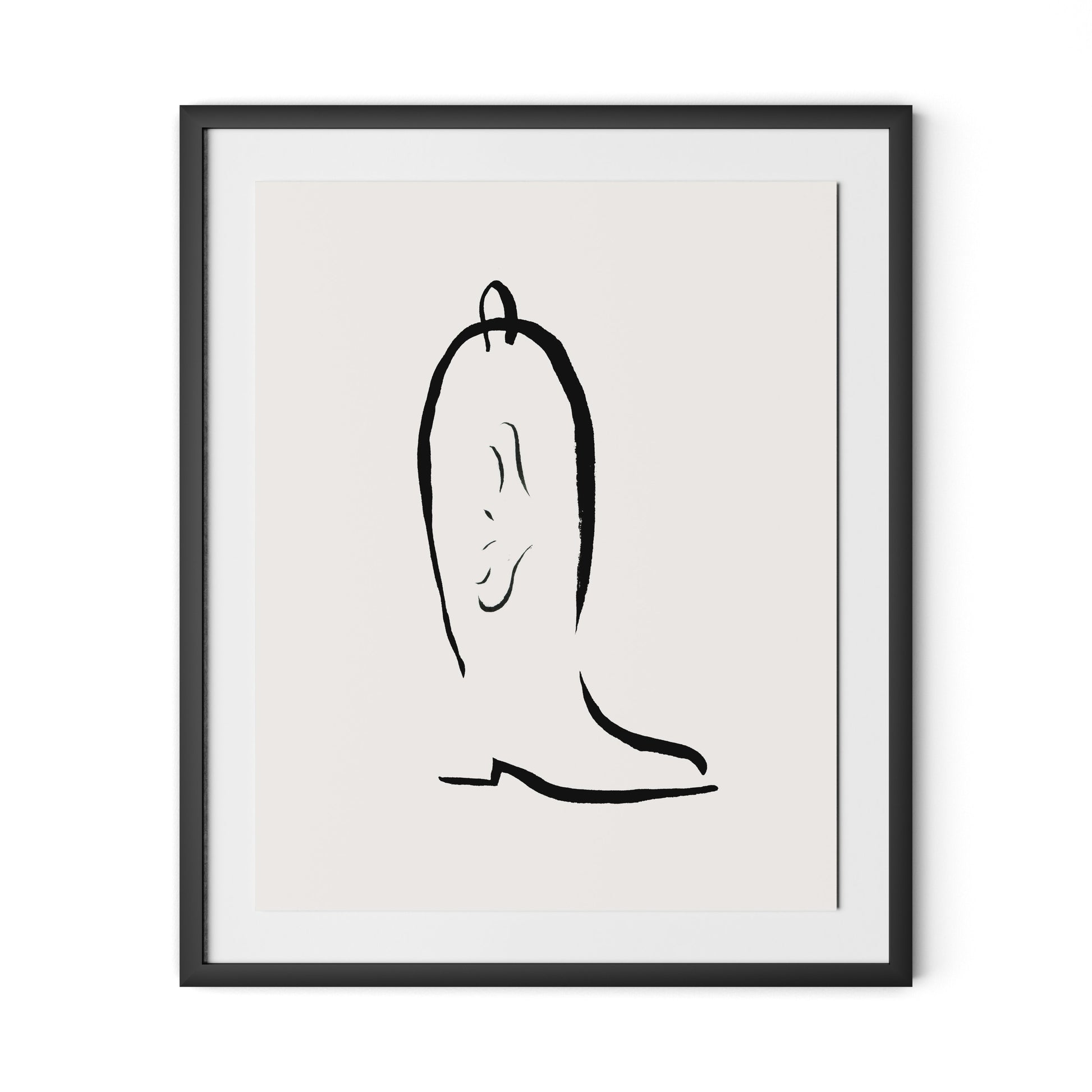 Minimal Boot Framed Paper / 26.5 x 32 in / Black