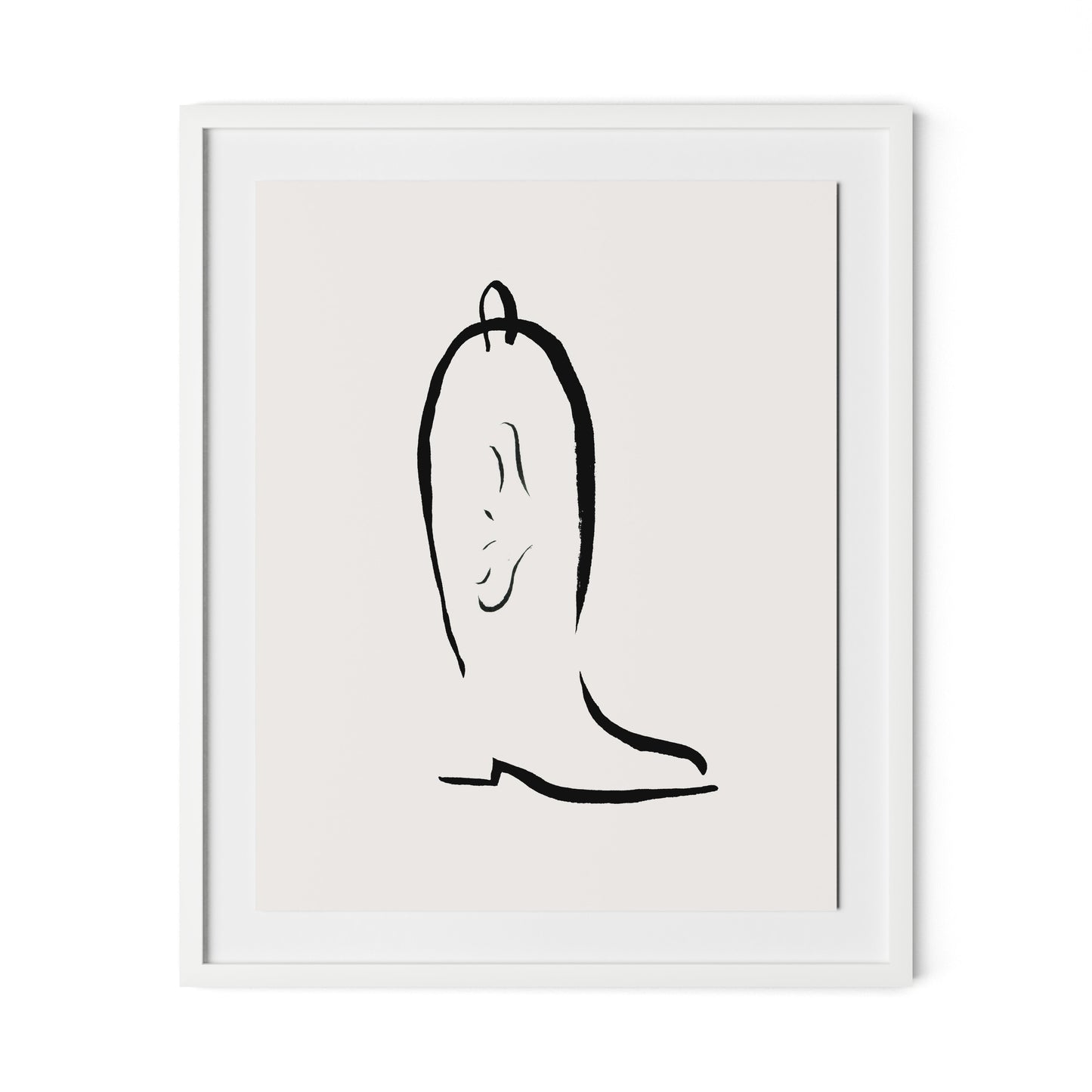 Minimal Boot Framed Paper / 26.5 x 32 in / White