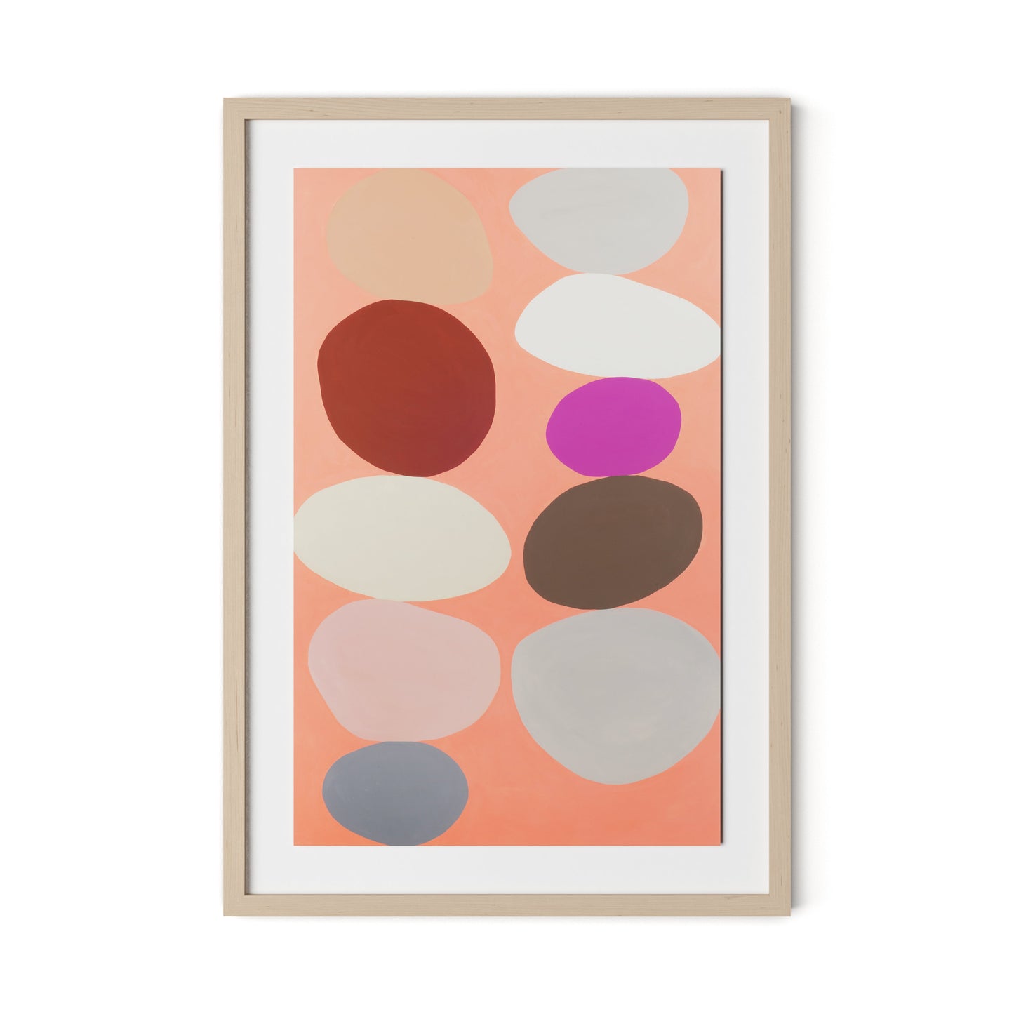 Pink Party Stack Framed Paper / 22 x 32 in / Natural Maple